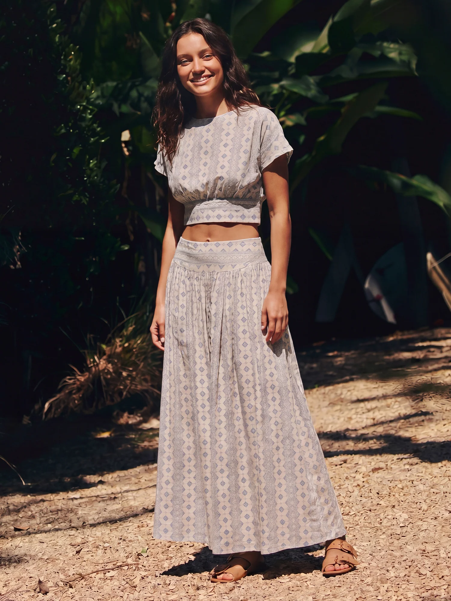 A-Line Block Print Midi Skirt - Image 6