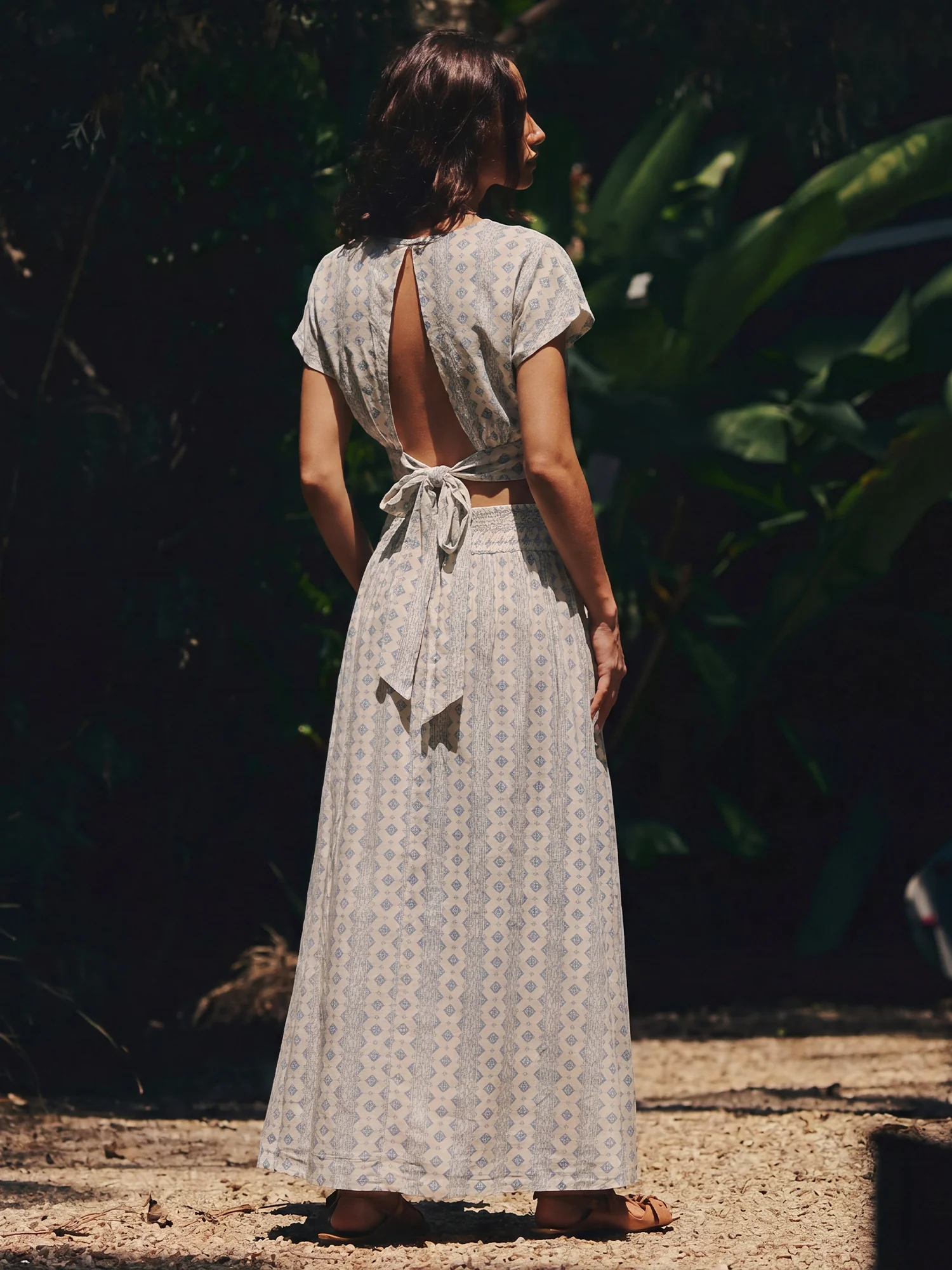 A-Line Block Print Midi Skirt - Image 7