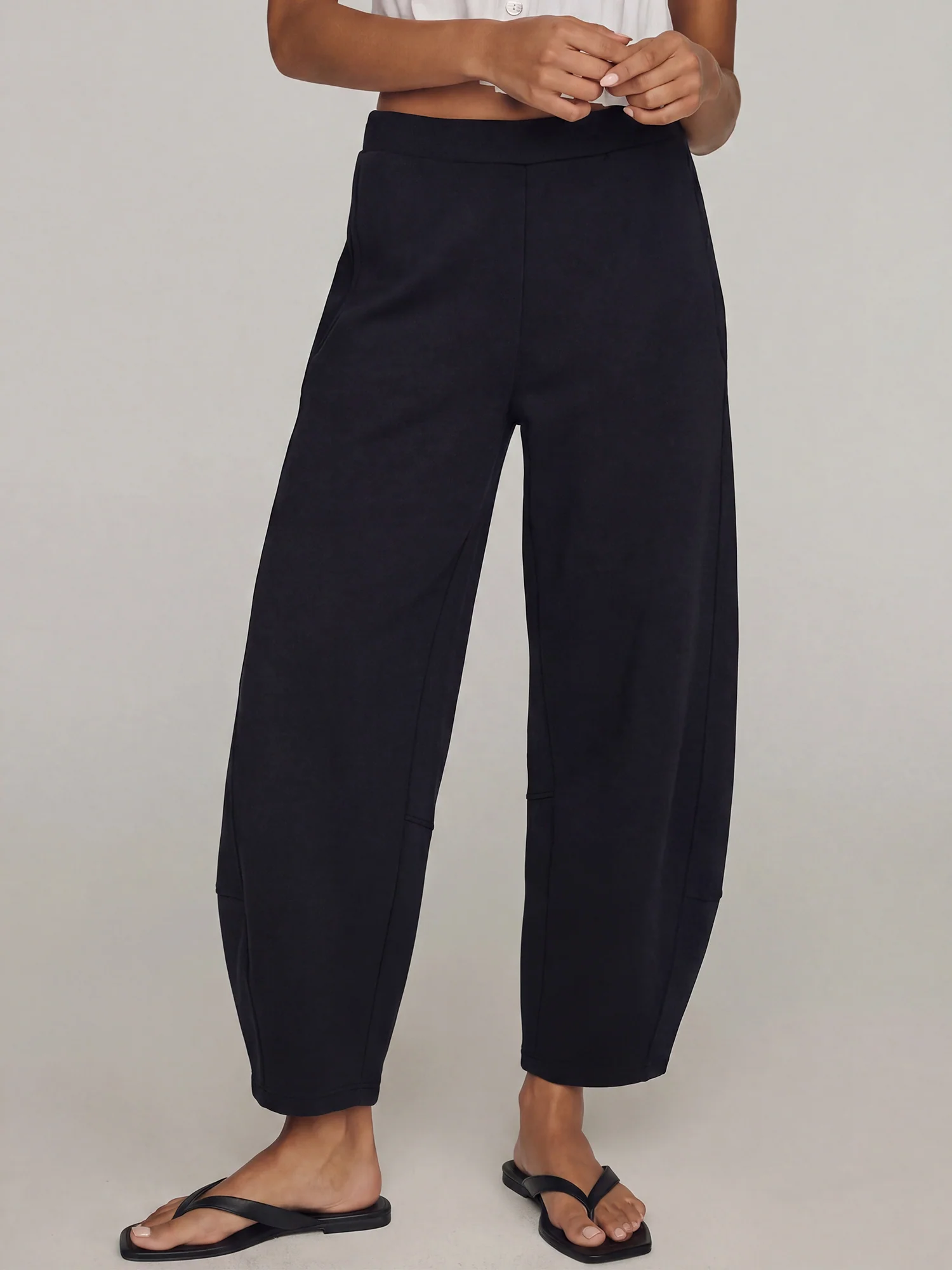 Barrel Leg Pull On Modal Light Weight Scuba Pants - Image 2