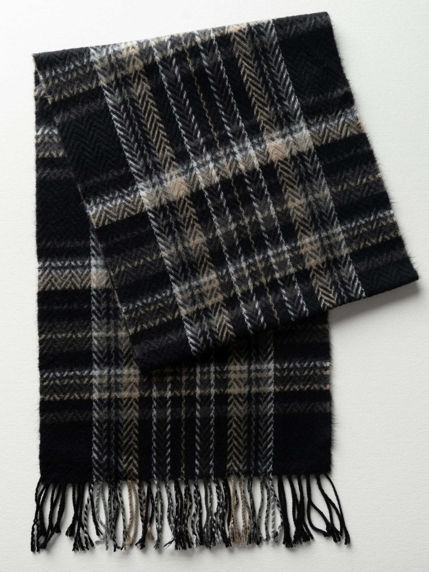Black And Grey Checkered Cold Weather Scarf