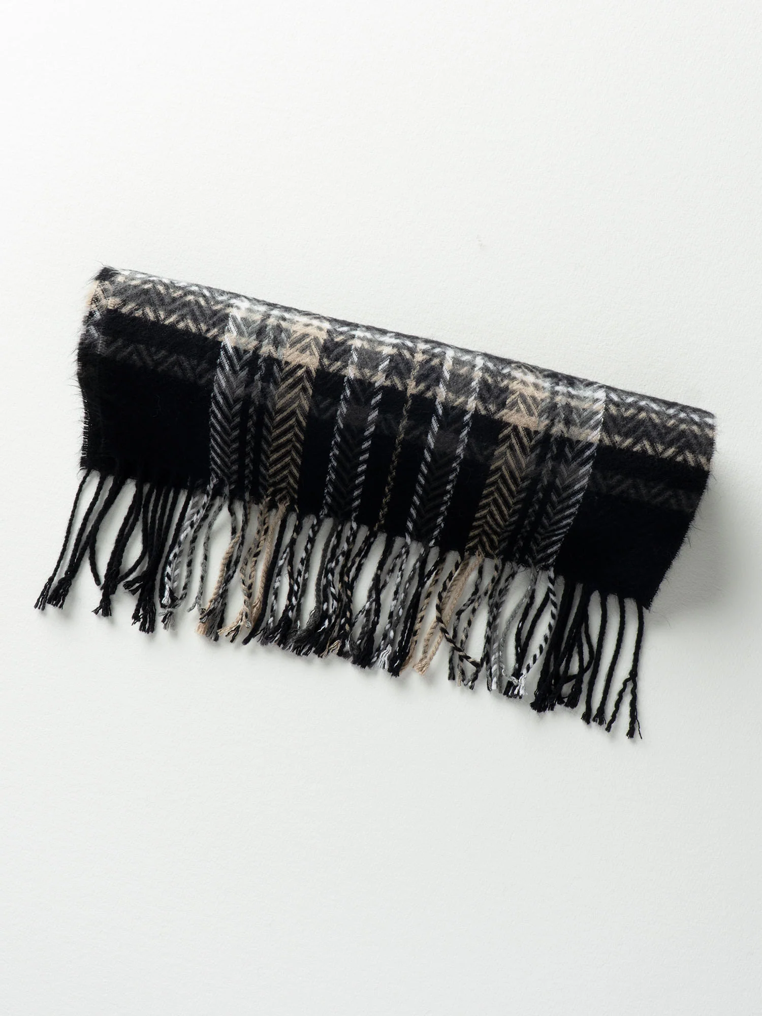 Black And Grey Checkered Cold Weather Scarf - Image 3