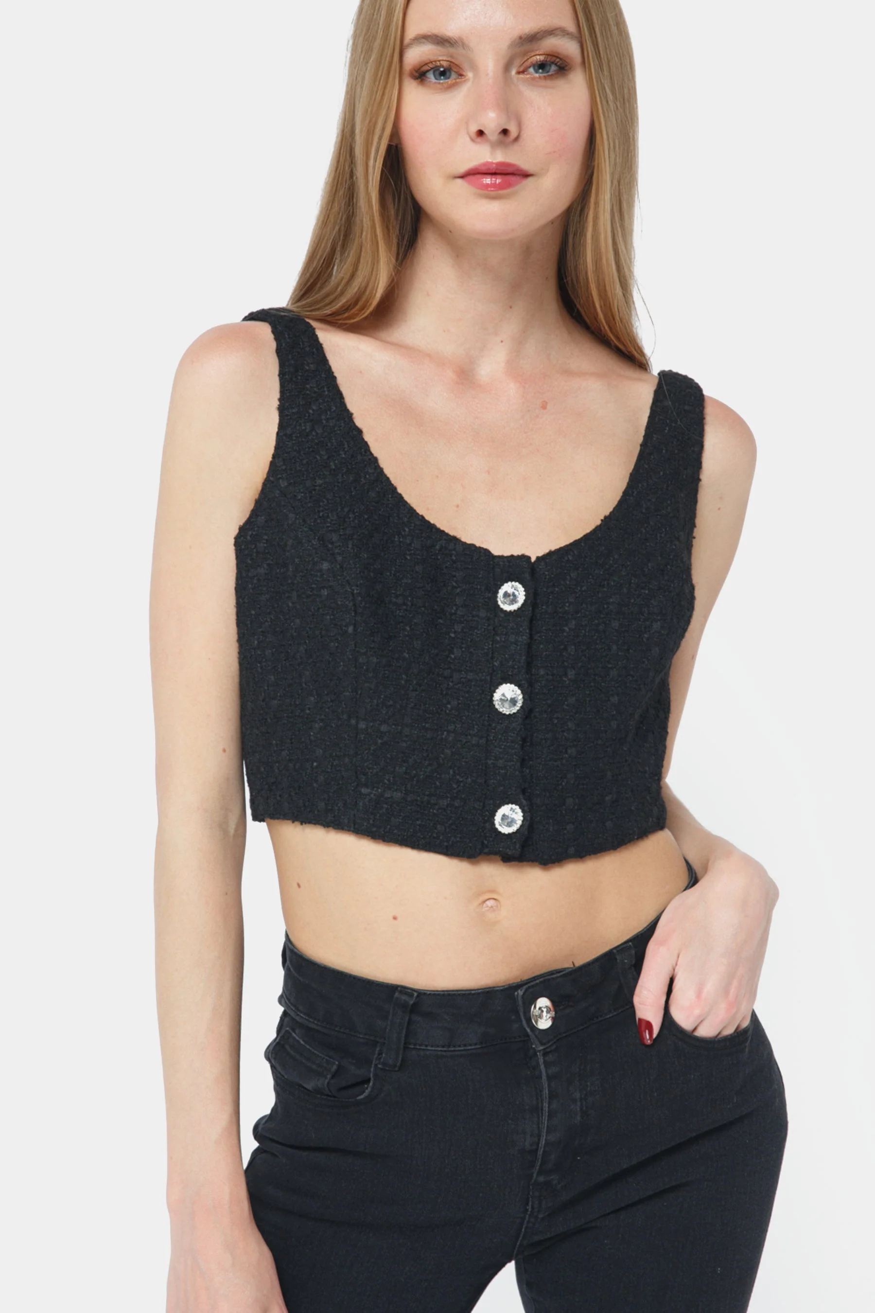 Boucle Cropped Tank - Image 6