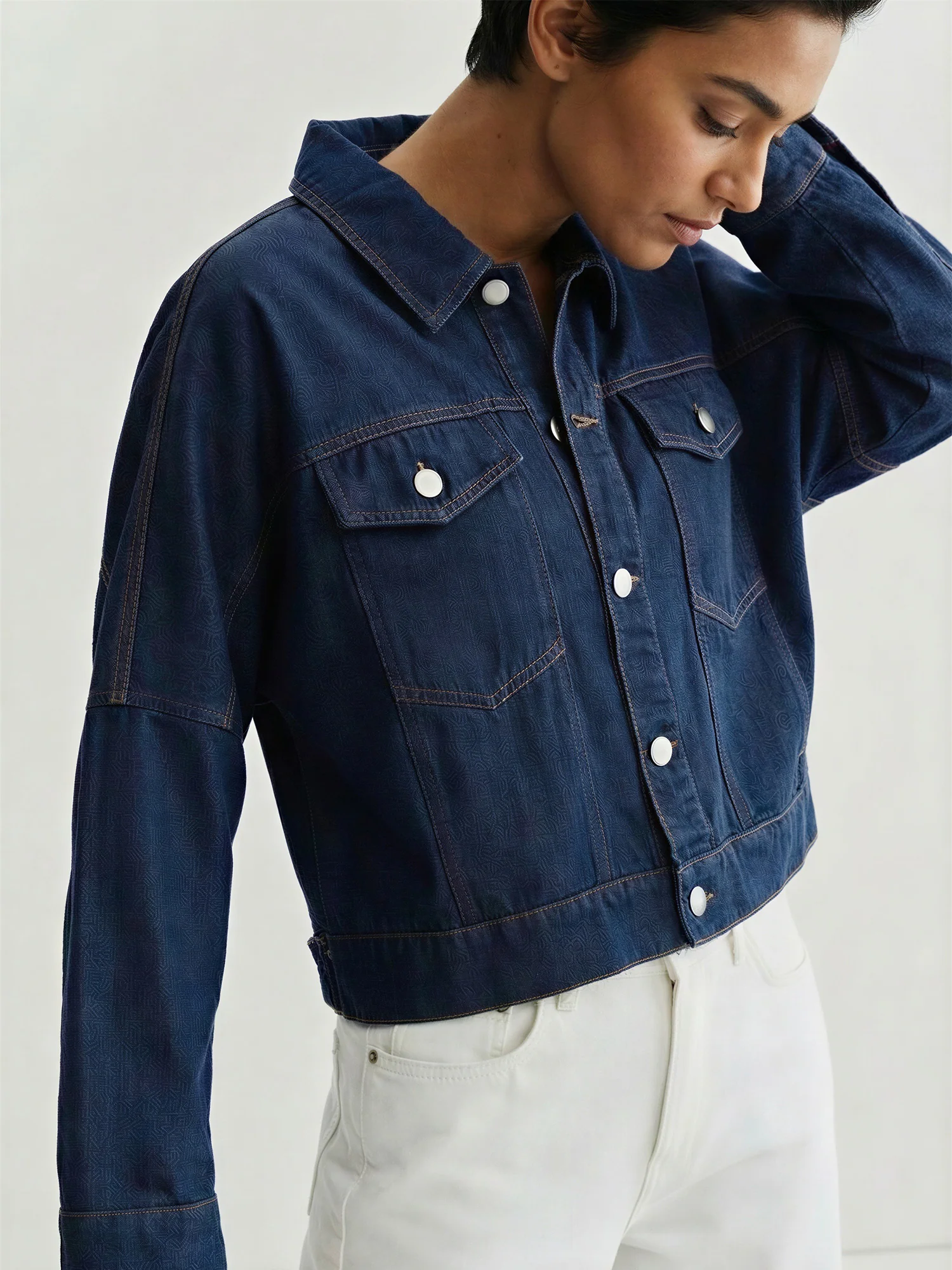 Classic Dark Denim Jacket - Image 3