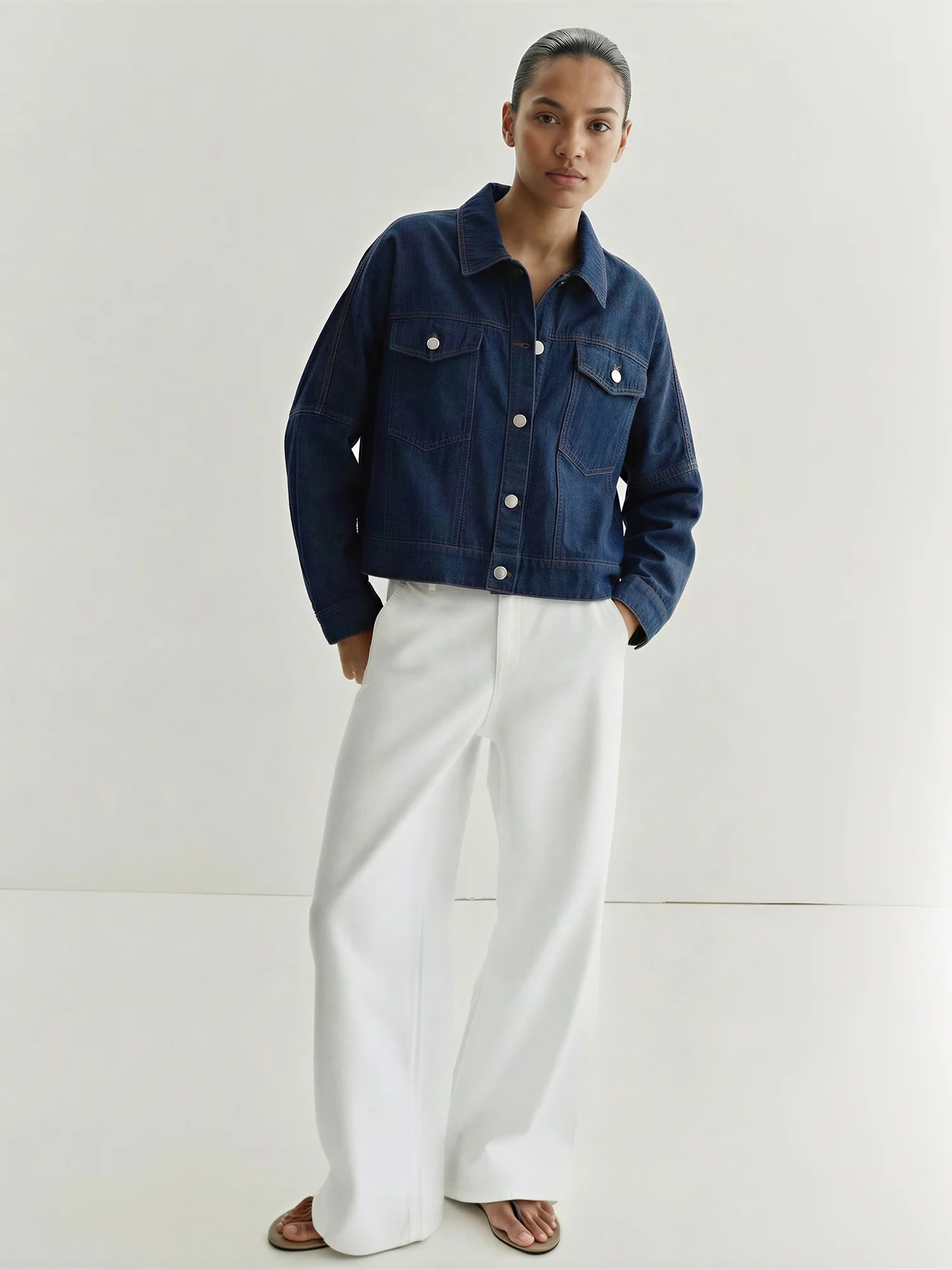 Classic Dark Denim Jacket - Image 4