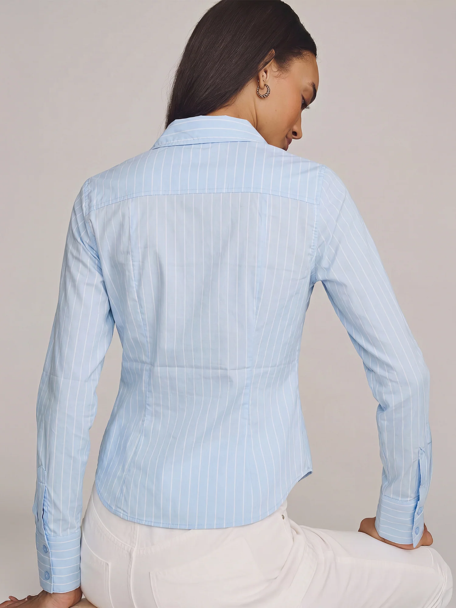 Classic Tailored Covered Placket Button Down Shirt - Image 7