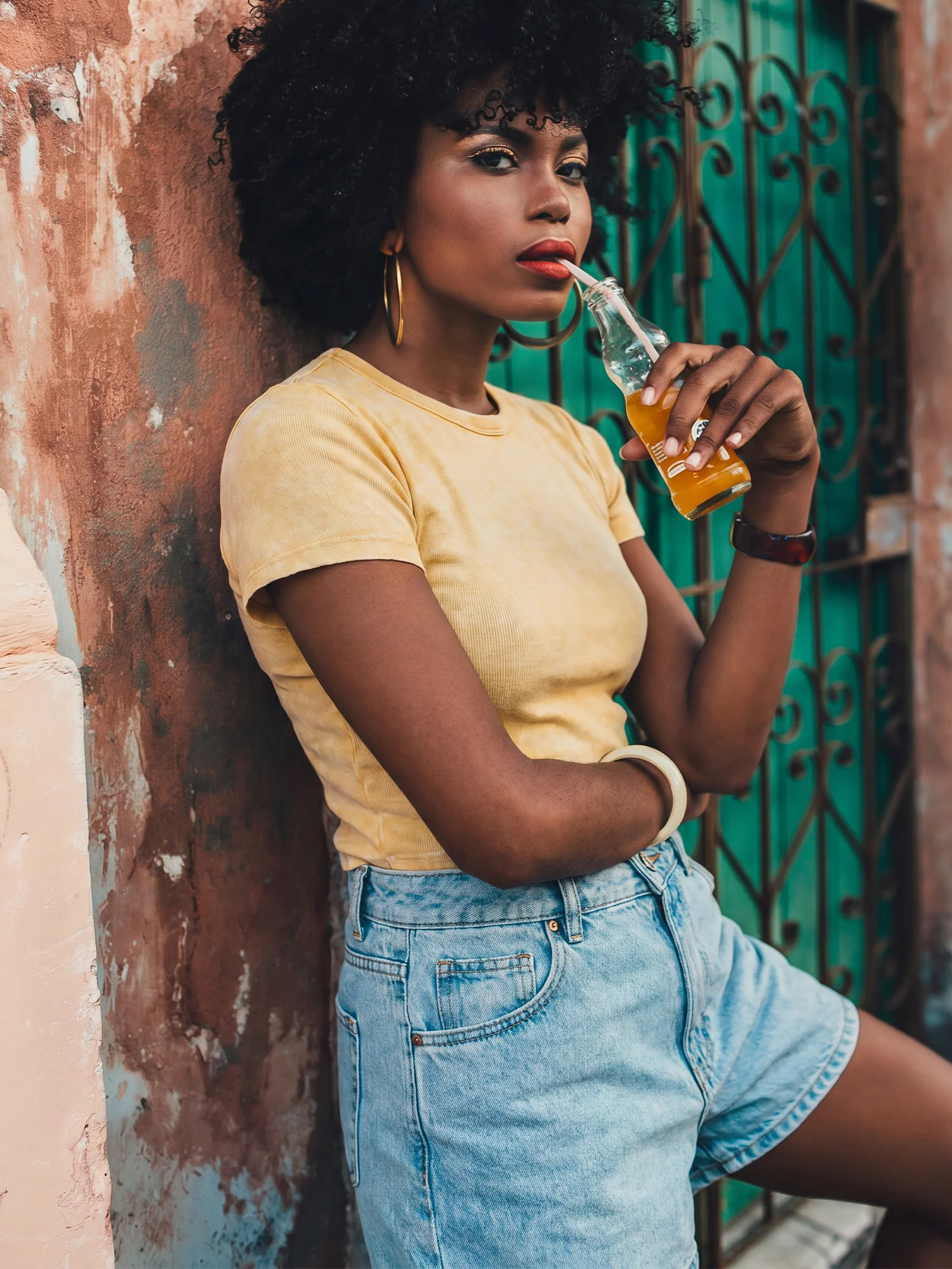Crew Ribbed Crop Tee