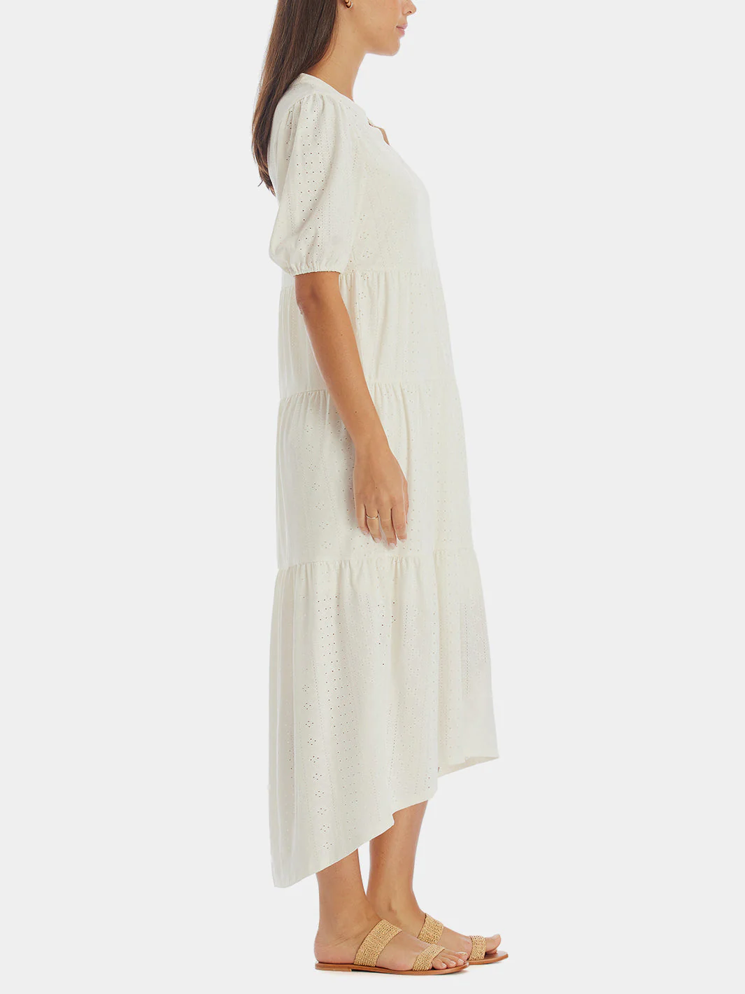 Eyelet Tiered High-Low Dress - Image 6