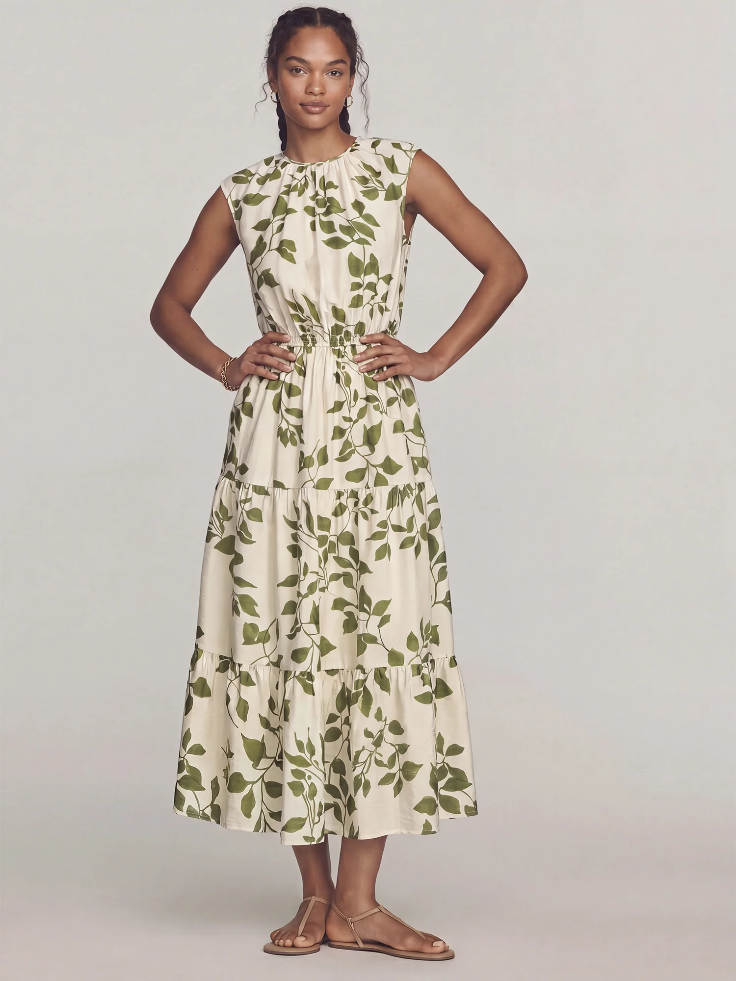 Floral Tiered Midi Sun Dress - Image 8