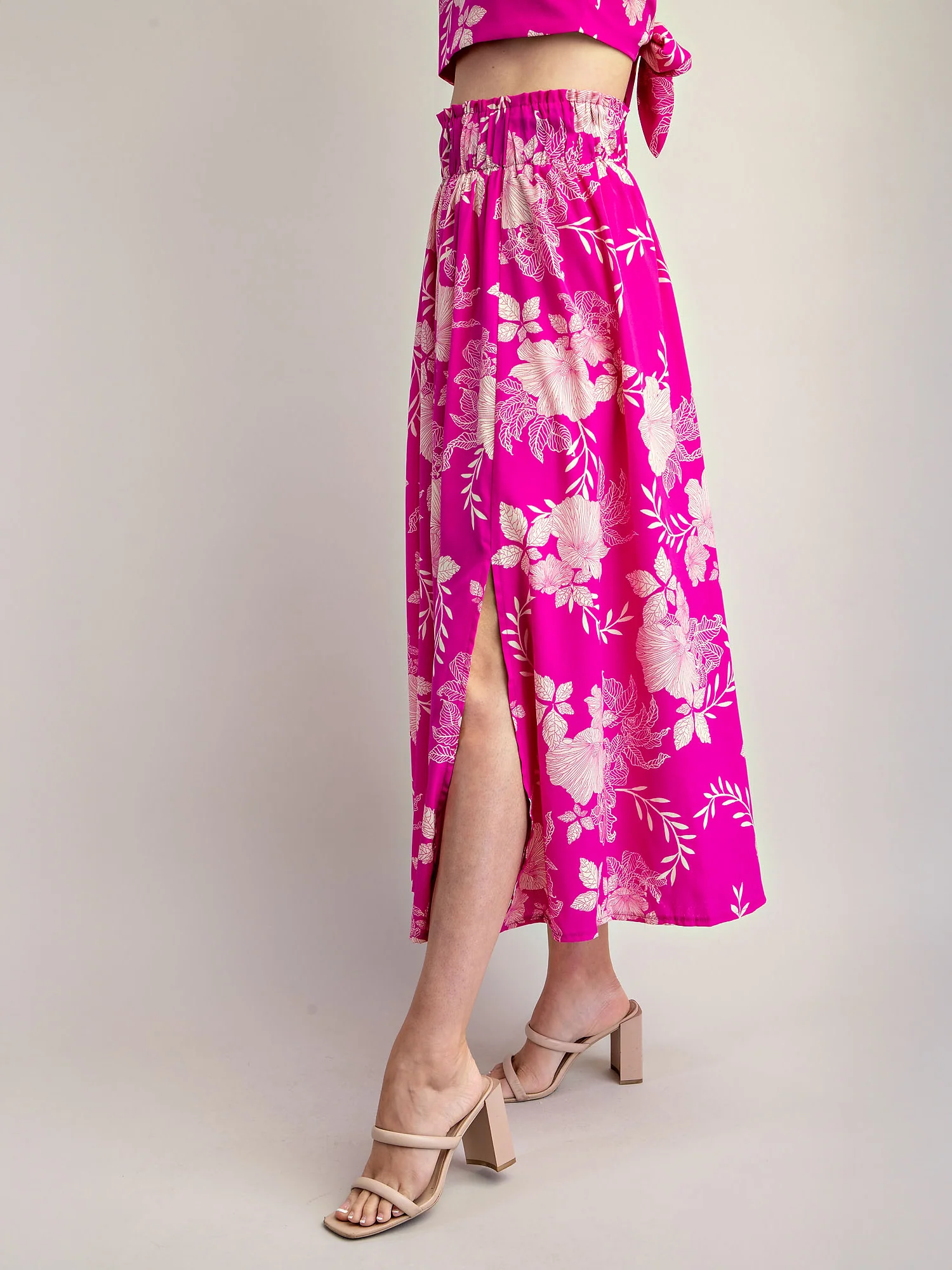 Tropical Floral Midi Circle Skirt - Image 5