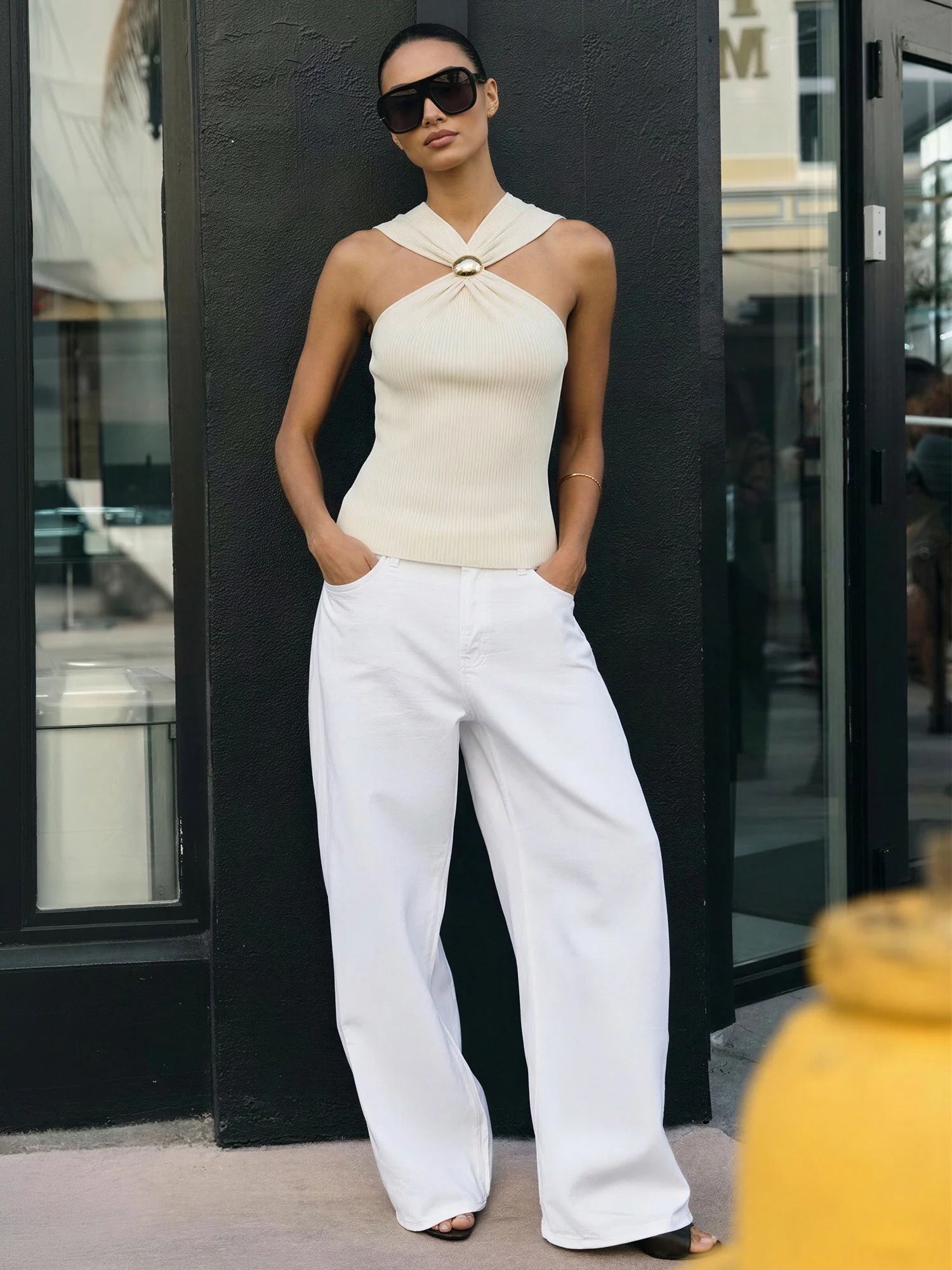 Halter Neck Knit Hardware Top - Image 6
