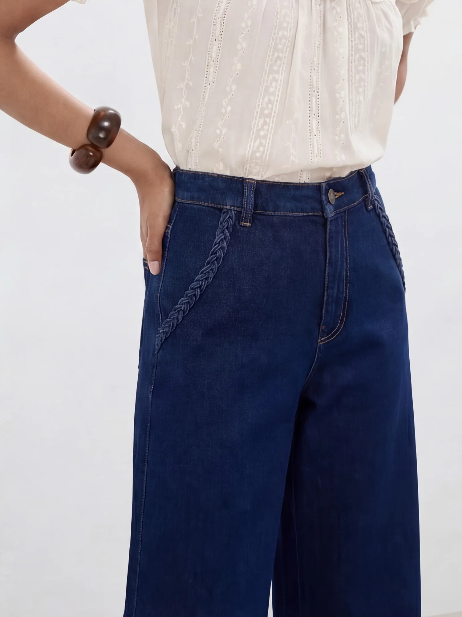 High Rise Wide Leg Crop Denim - Image 4
