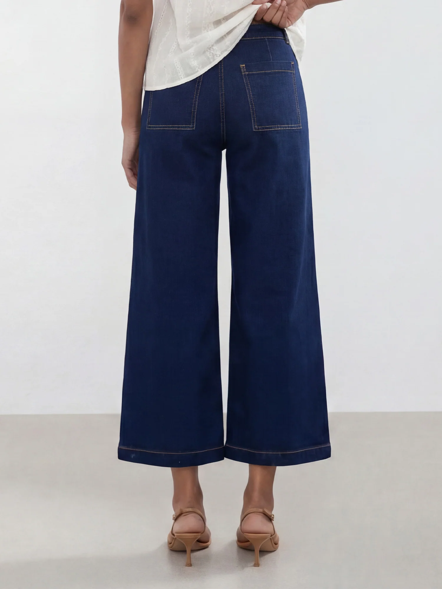High Rise Wide Leg Crop Denim - Image 5