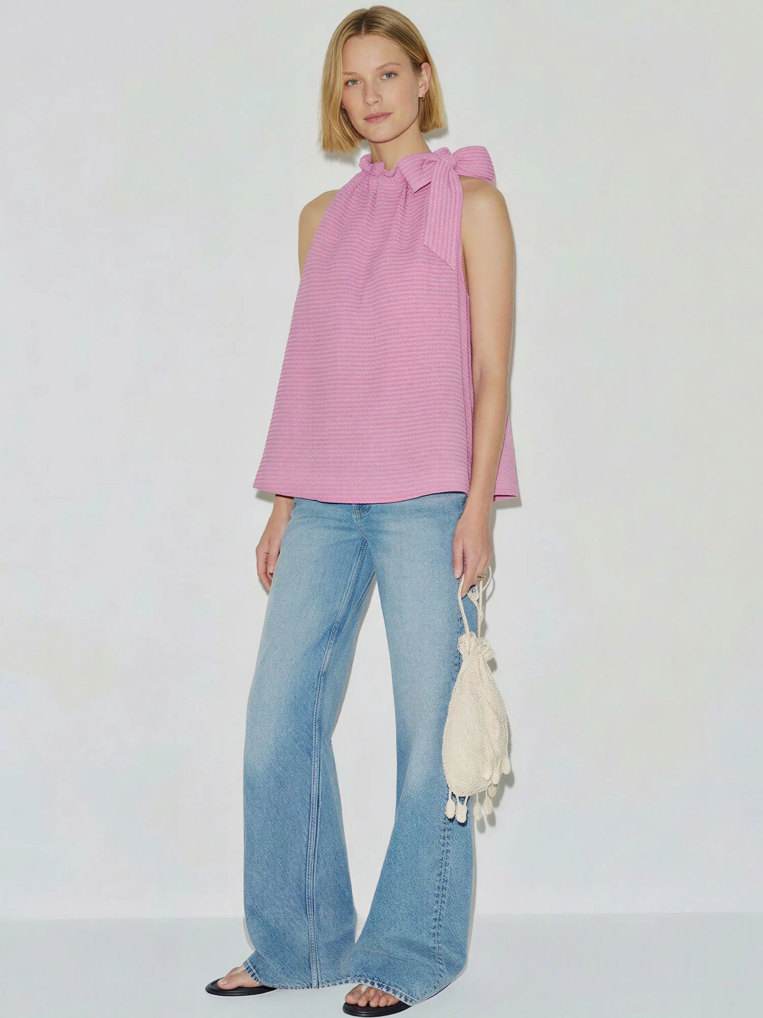 High Ruffled Bow Deail Top - Image 6