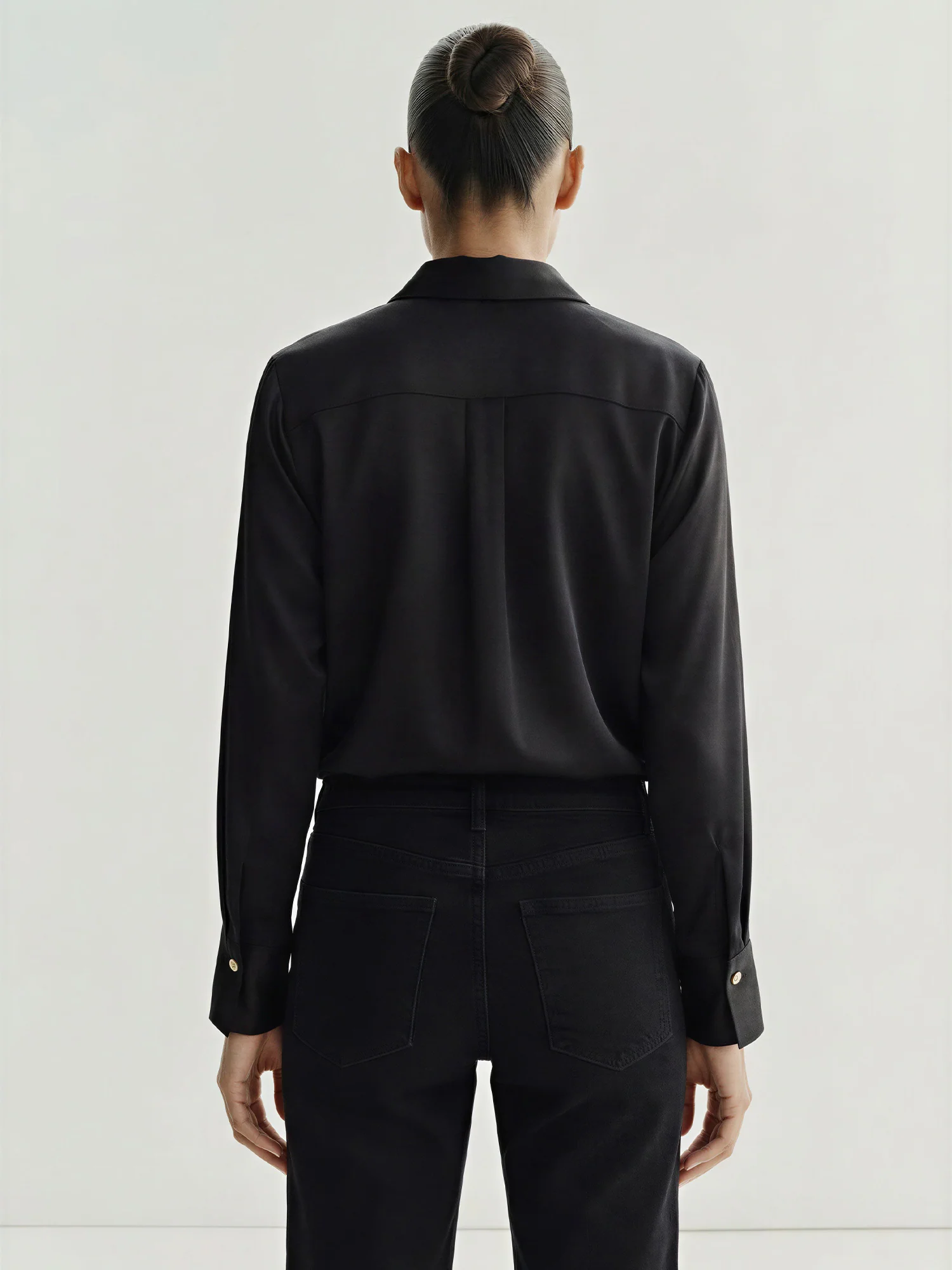 Longsleeves Stretch Satin Button Down Shirt - Image 4