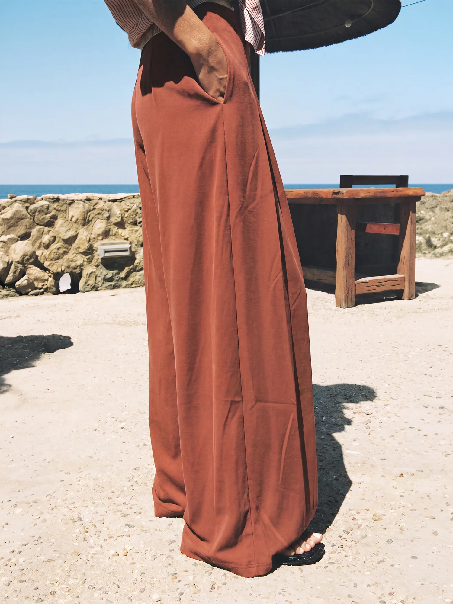 Lush Fleece High Waisted Wide Leg Lounge Trousers - Image 6