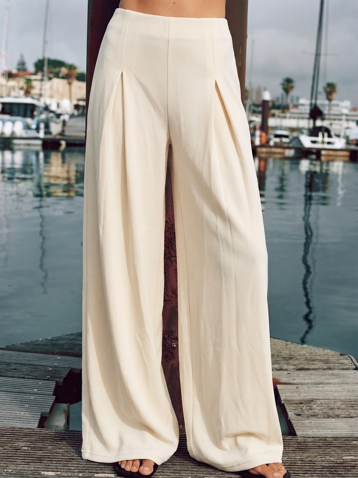 Lush Fleece High Waisted Wide Leg Lounge Trousers - Image 9