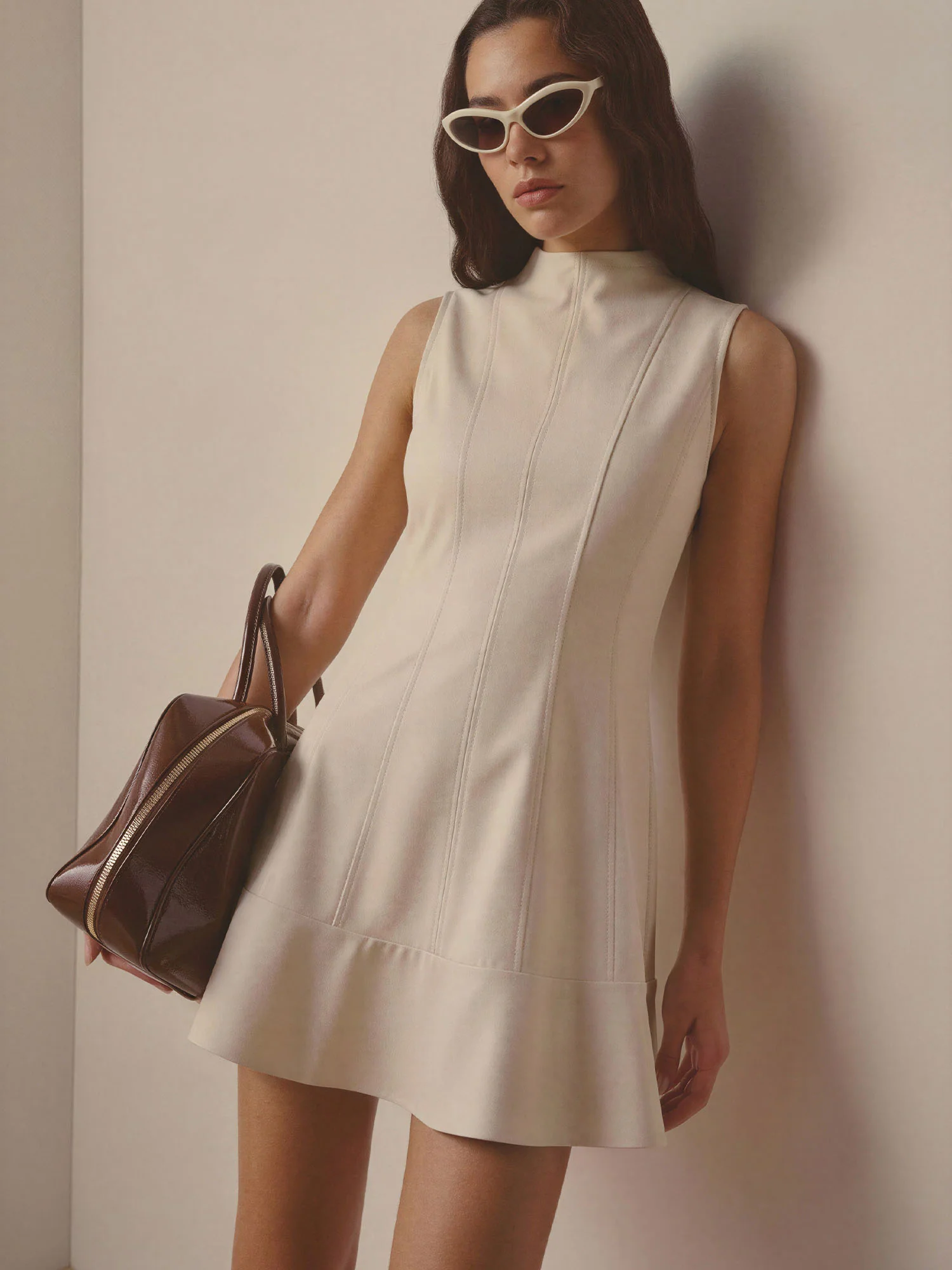 Mock Neck Fit And Flare Dress - Image 7