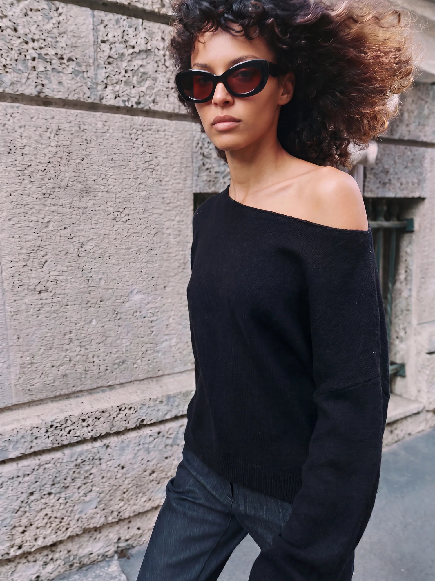 Off The Shoulder Plush Slouchy Sweater