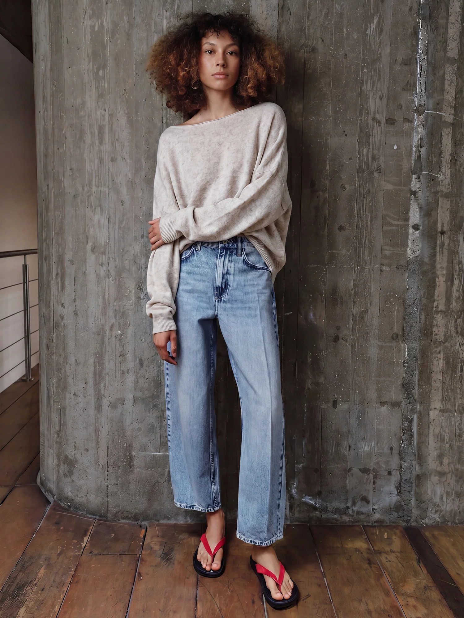 Off The Shoulder Plush Slouchy Sweater - Image 6