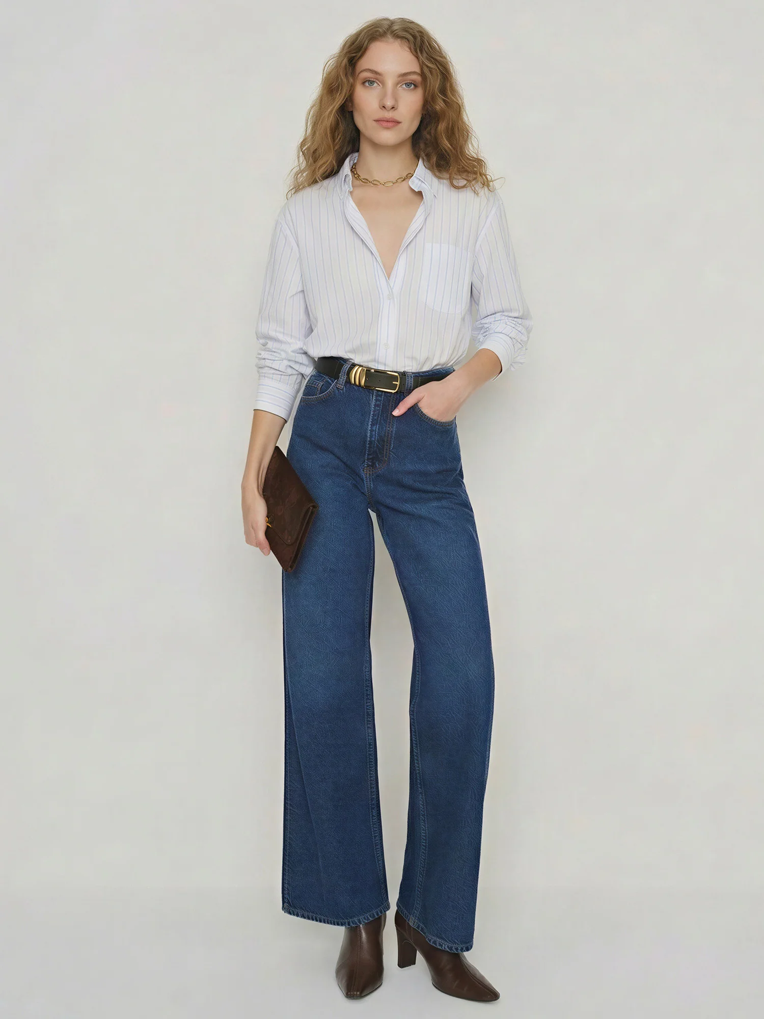 Oversized Striped Tailored Button Down Shirt - Image 12
