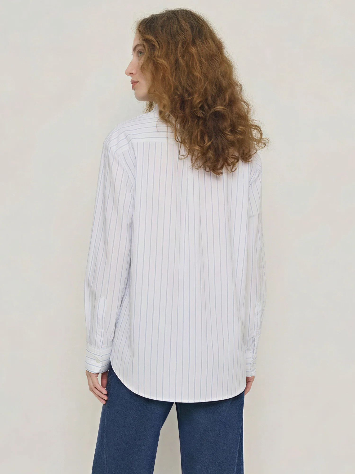 Oversized Striped Tailored Button Down Shirt - Image 13