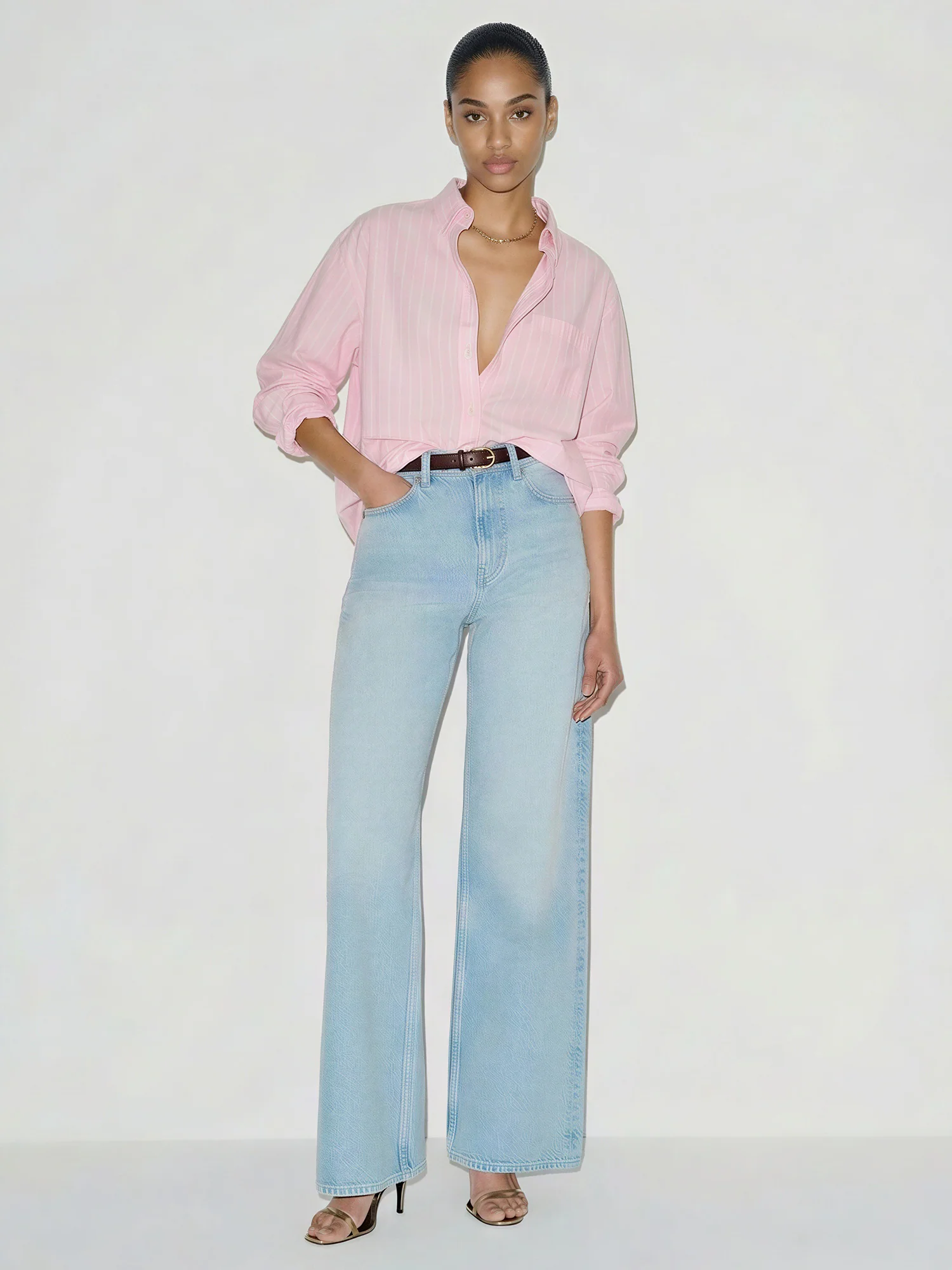 Oversized Striped Tailored Button Down Shirt - Image 3