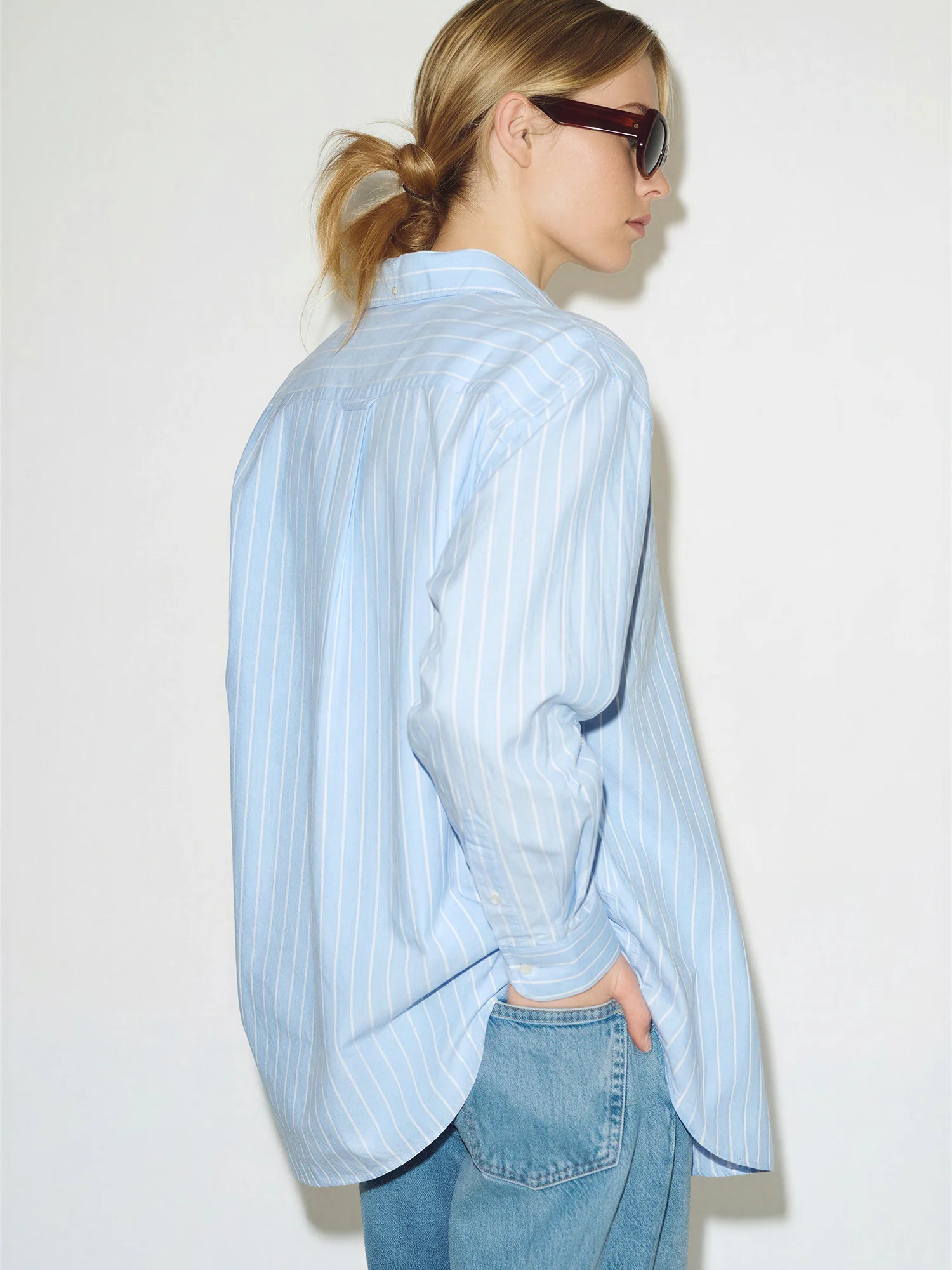 Oversized Striped Tailored Button Down Shirt - Image 9