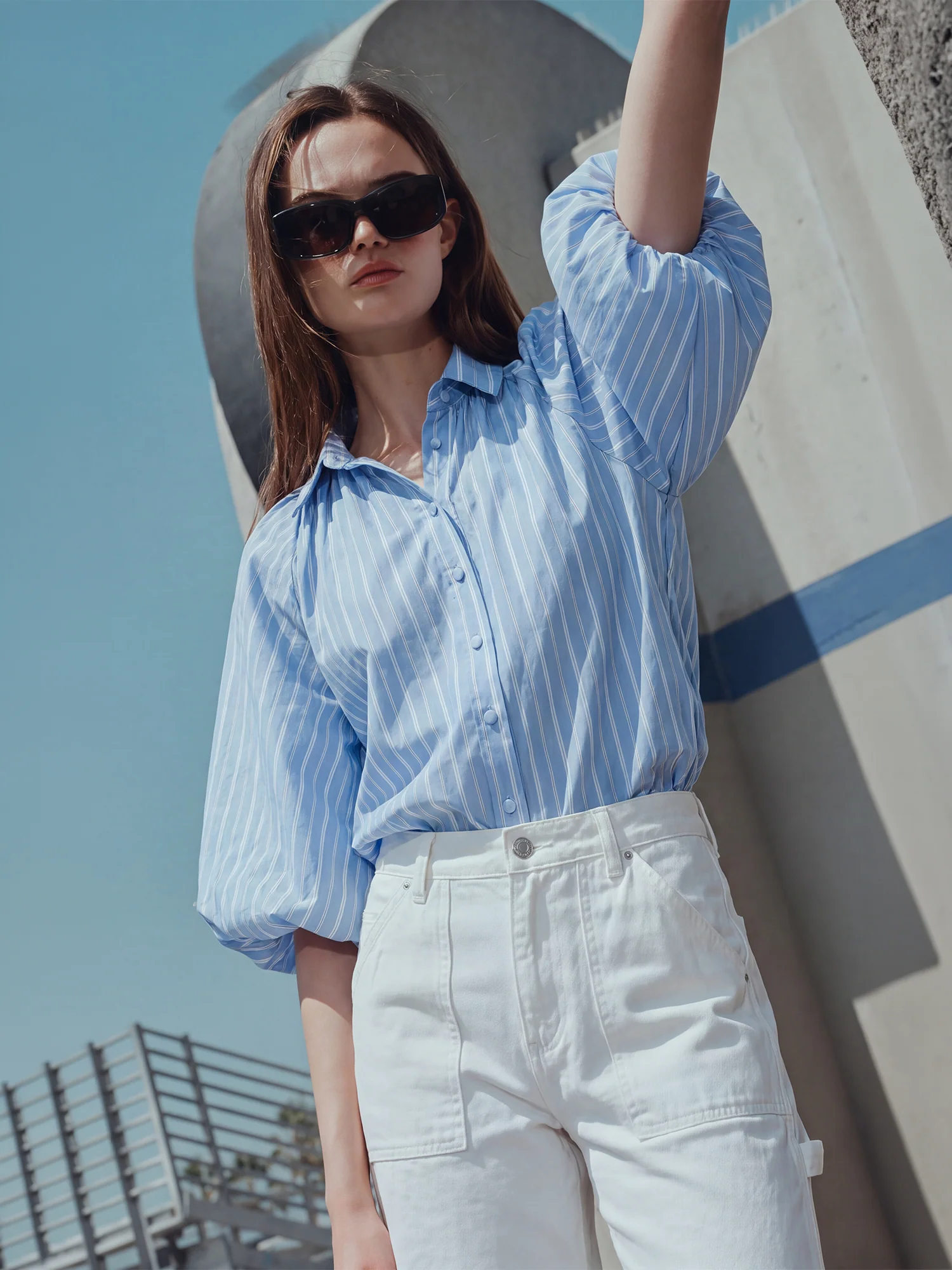 Puff Sleeve Button Down Shirt
