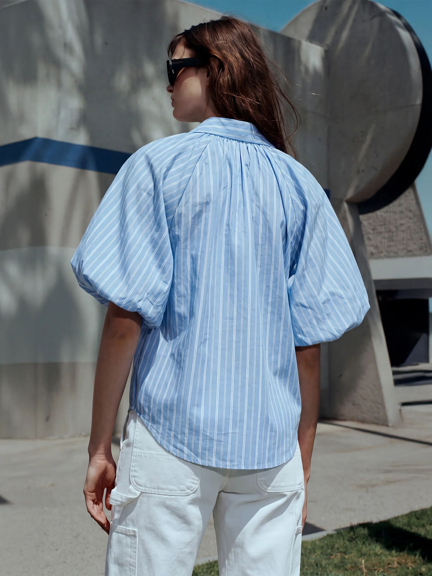 Puff Sleeve Button Down Shirt - Image 4