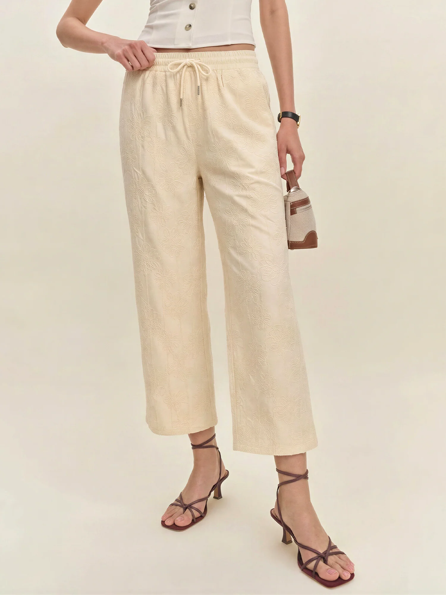 Pull On Floral Embroidered Pants - Image 9