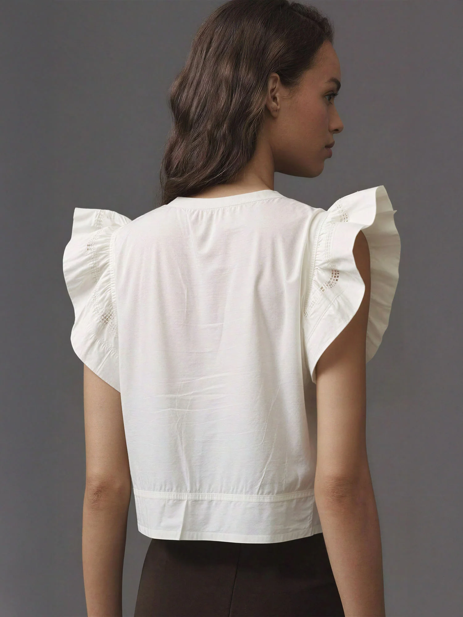 Ruffle Sleeve Top With Embroidered Details - Image 7