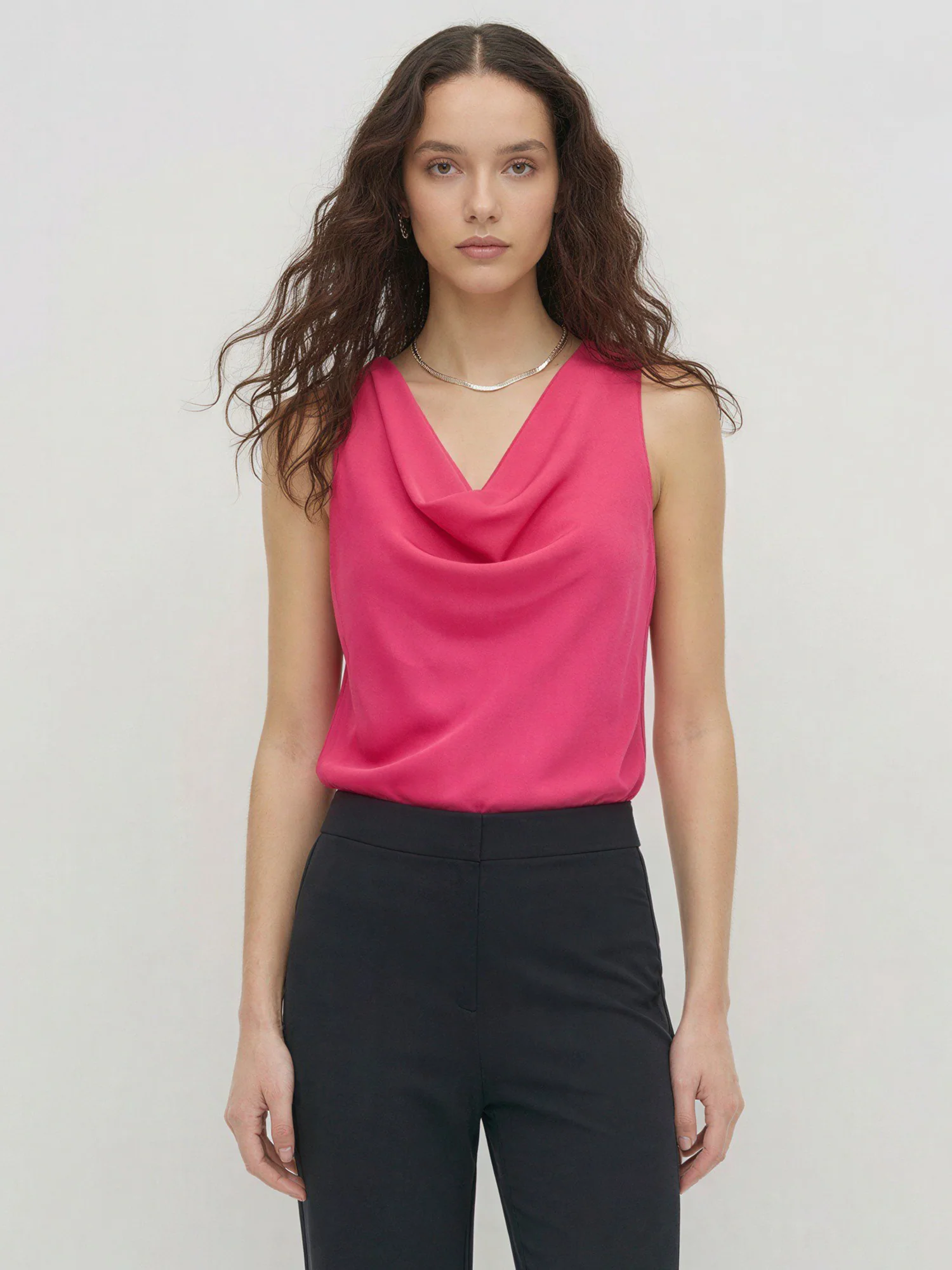 Satin Cowl Neck Blouse - Image 6