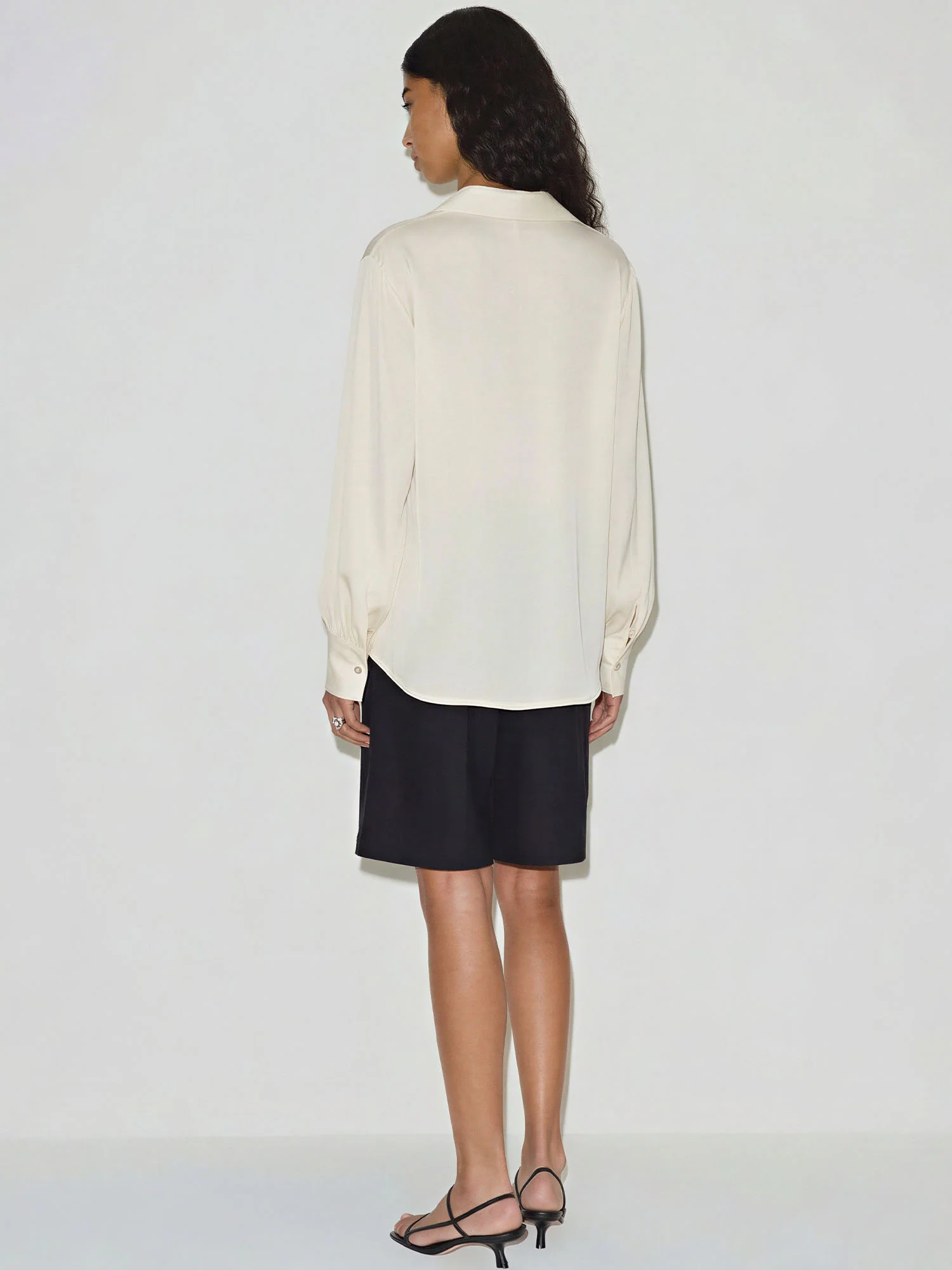 Satin Cuffed Button Down Blouse - Image 9