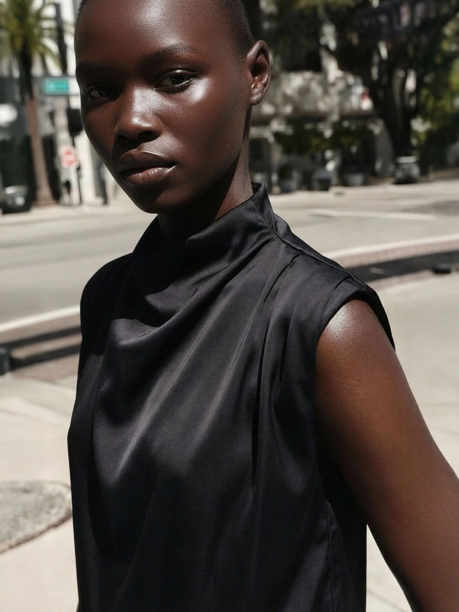 Satin Cowl Neck Blouse - Image 11