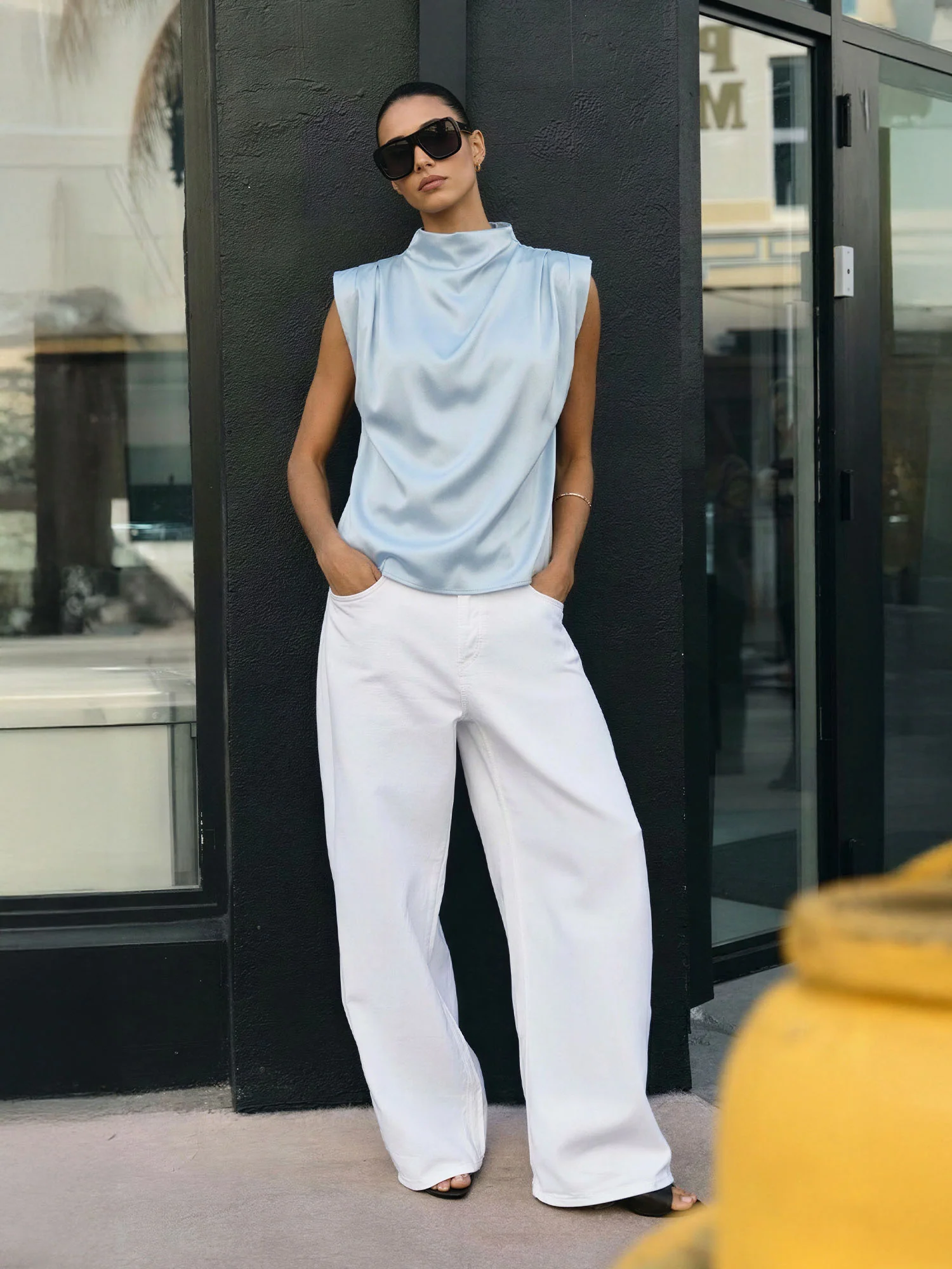 Satin Cowl Neck Blouse - Image 12