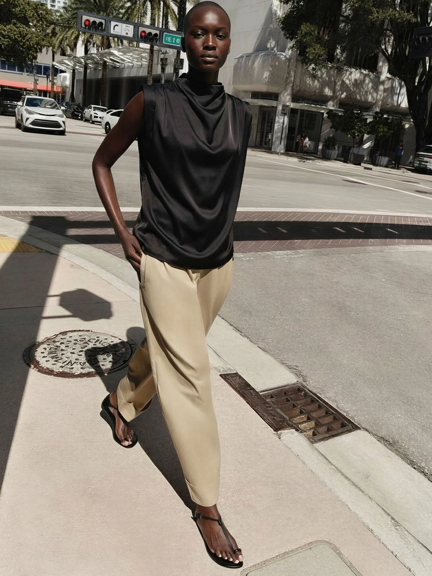 Satin Cowl Neck Blouse - Image 3