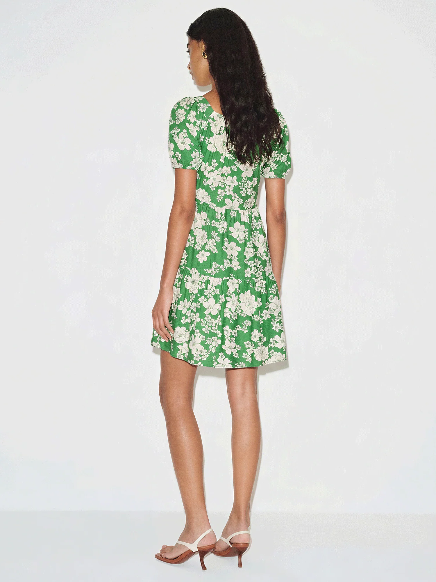 Short Puff Sleeve Floral Mini Dress - Image 5