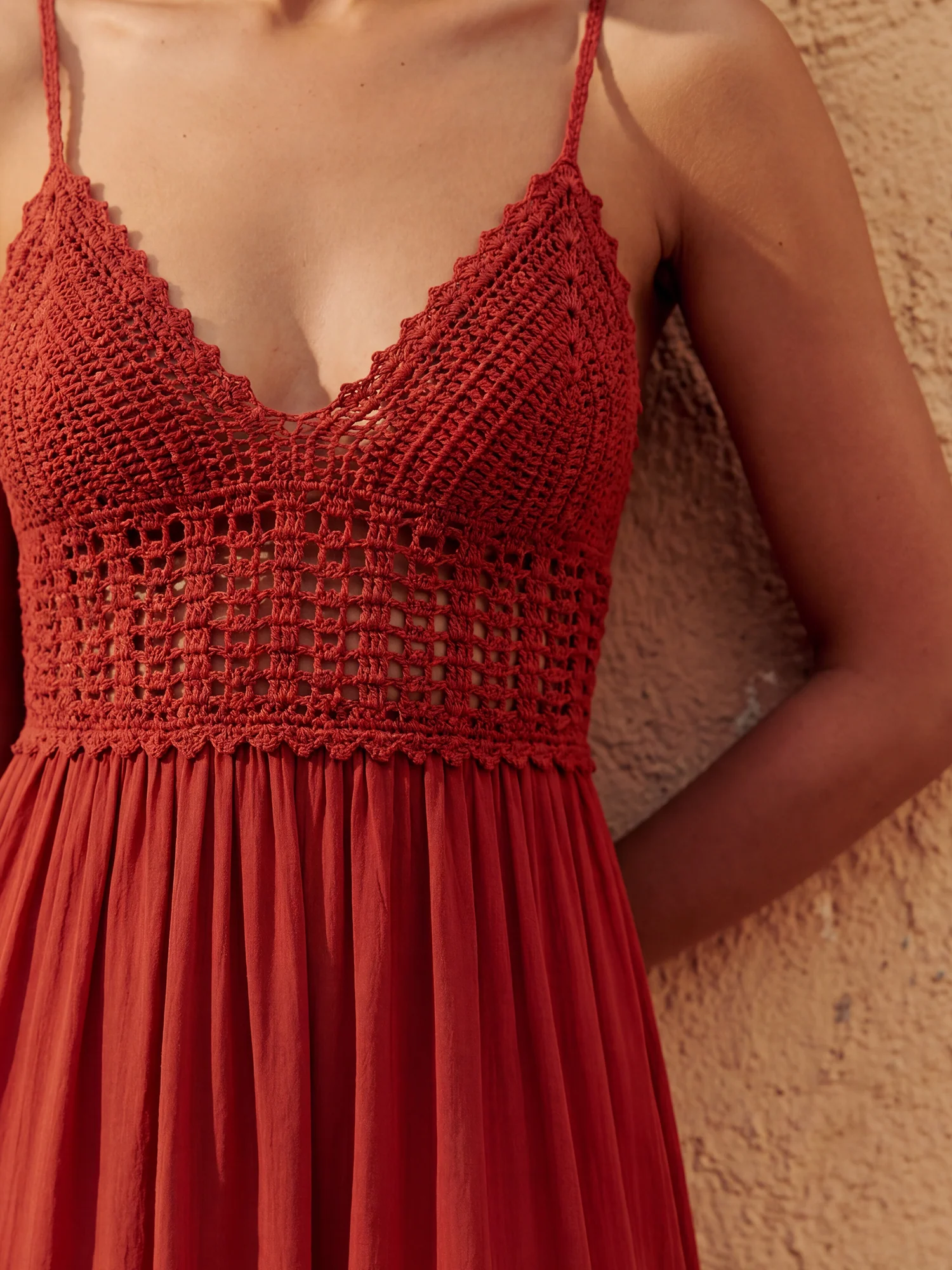 Sleeveless Crochet Woven Maxi Sun Dress - Image 6