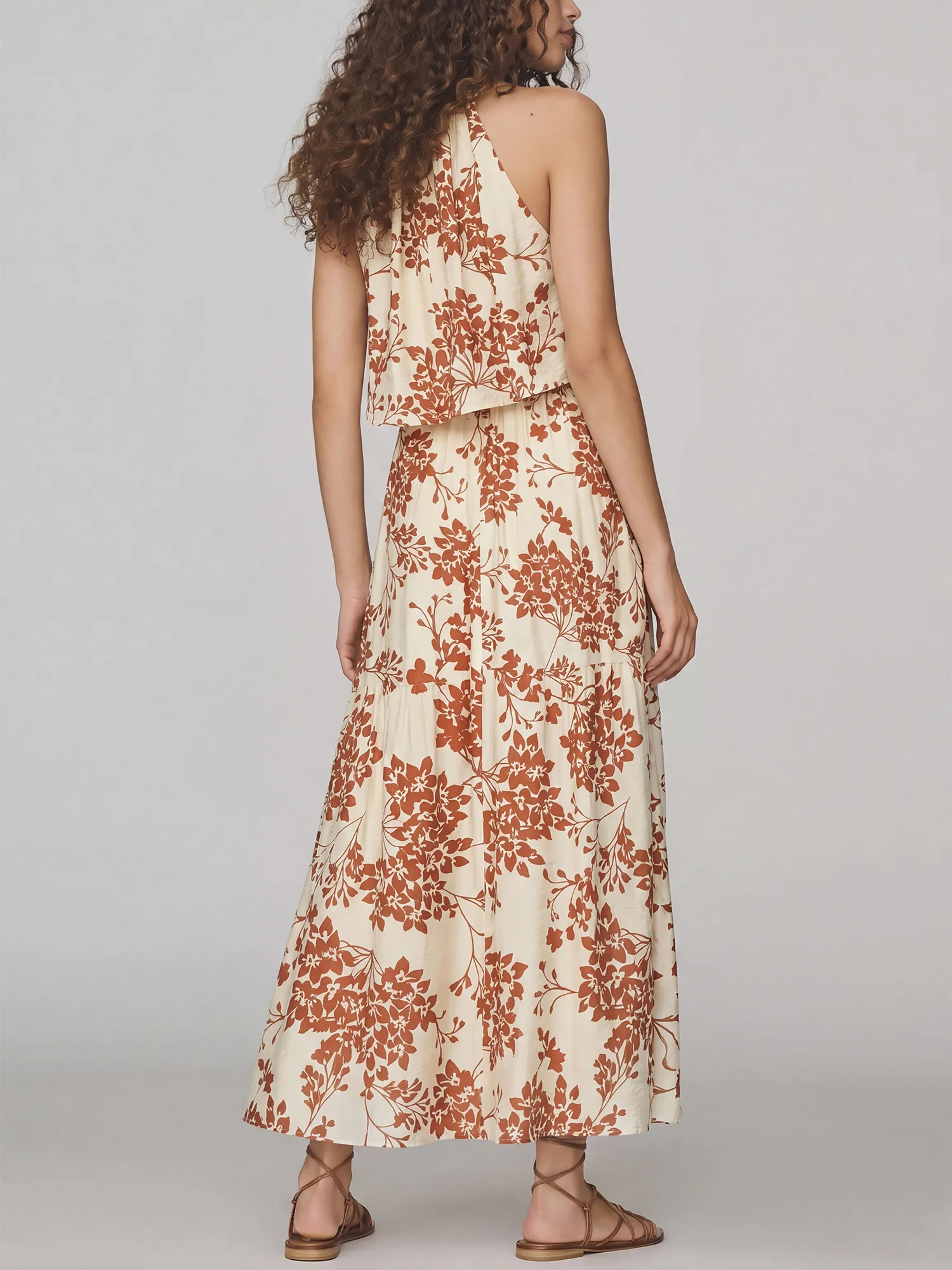 Sleeveless Floral Ruffle Bodice Midi Dress - Image 7