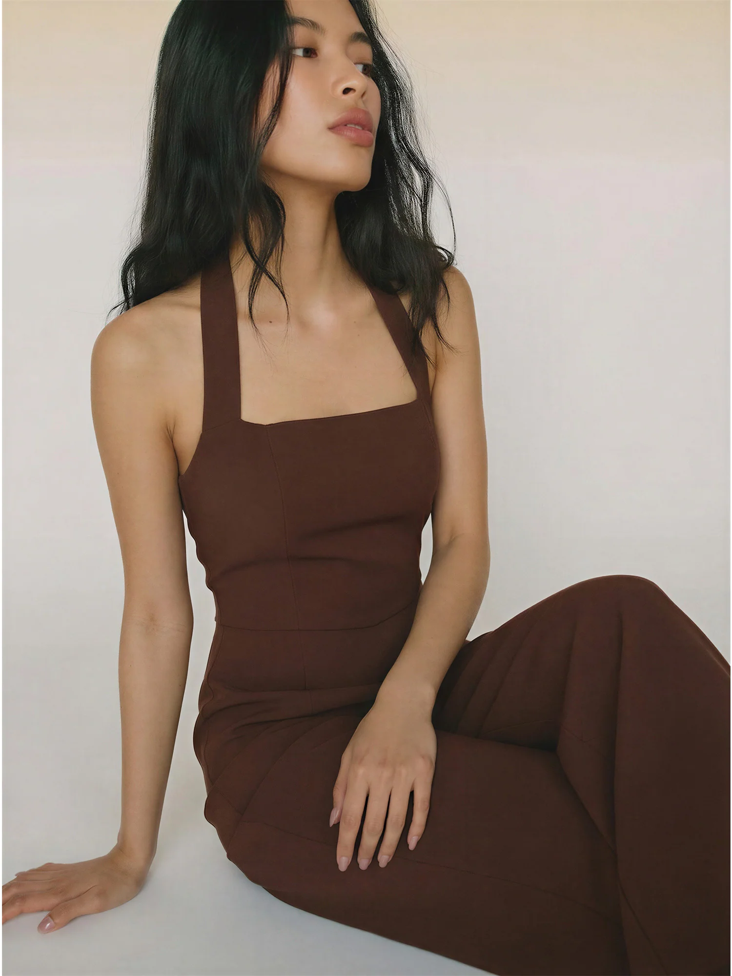 Sleeveless Halter Neck Tie Linen Blend Jumpsuit - Image 11