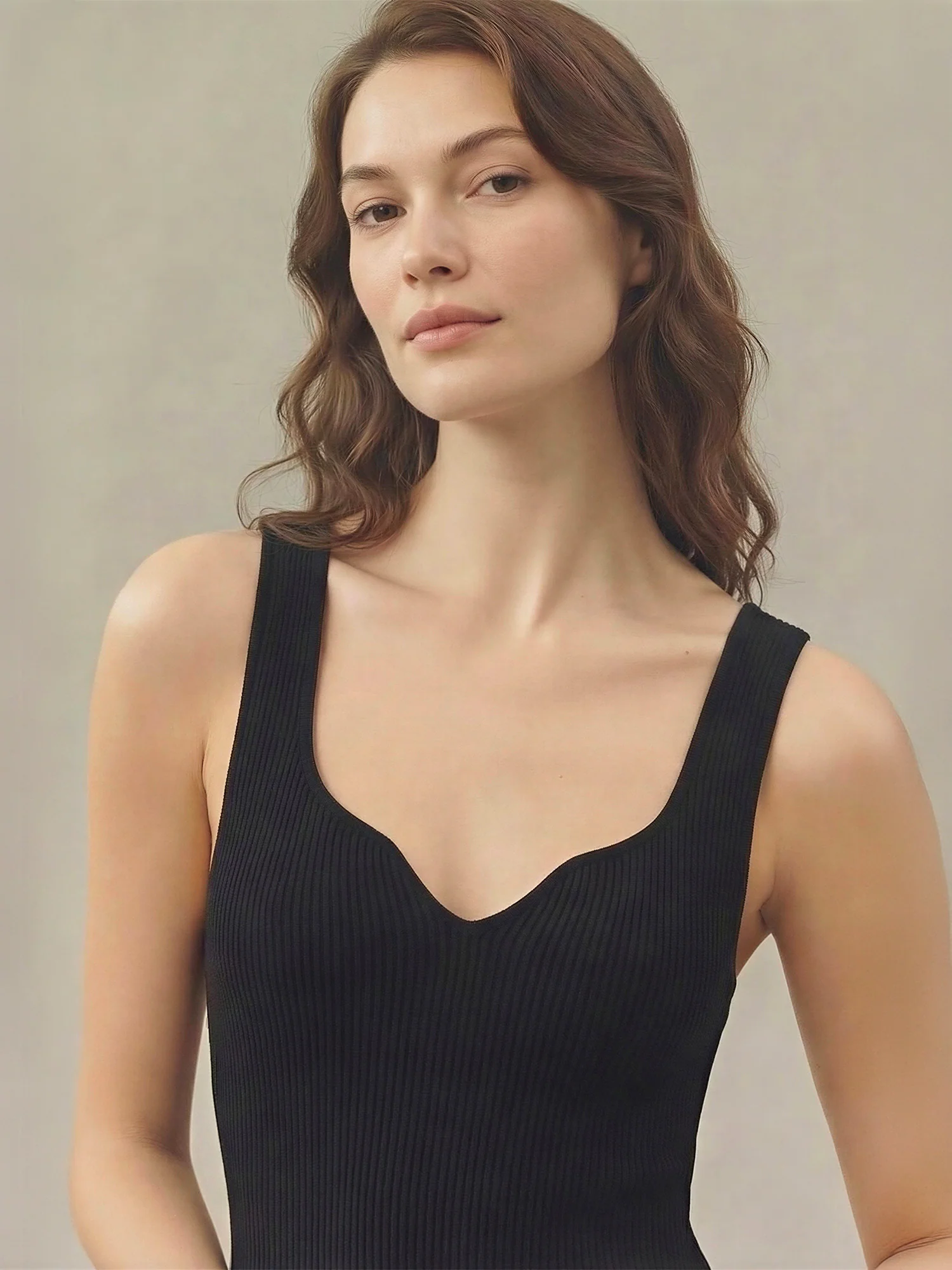 Sleeveless sculpt Rib Knit Bodycon Mini Dress - Image 4