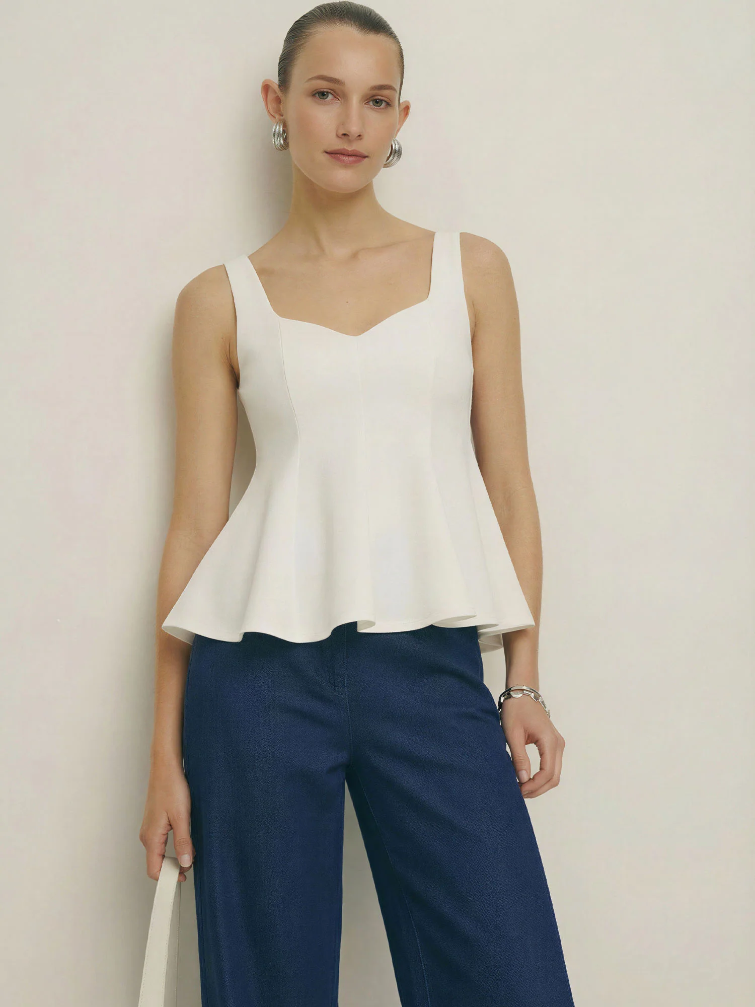 Sleeveless Sweetheart Neckline Peplum Top - Image 12