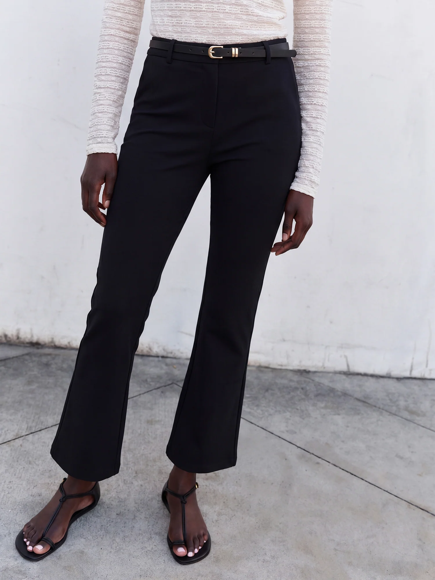 Twill Knit Belted Pants - Image 2