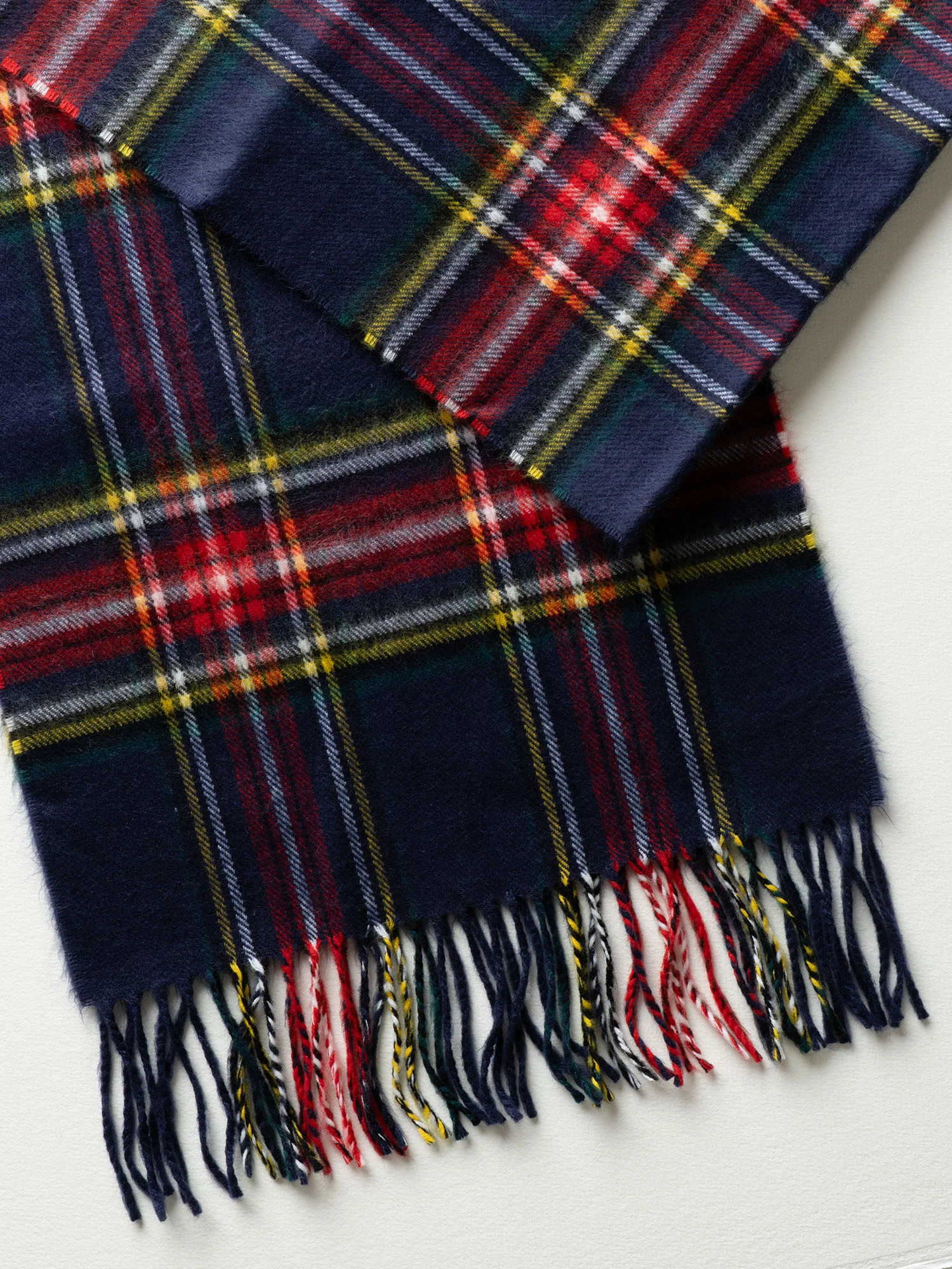 Blue And Red Mutli Color Plaid Fringe Scarf - Image 3