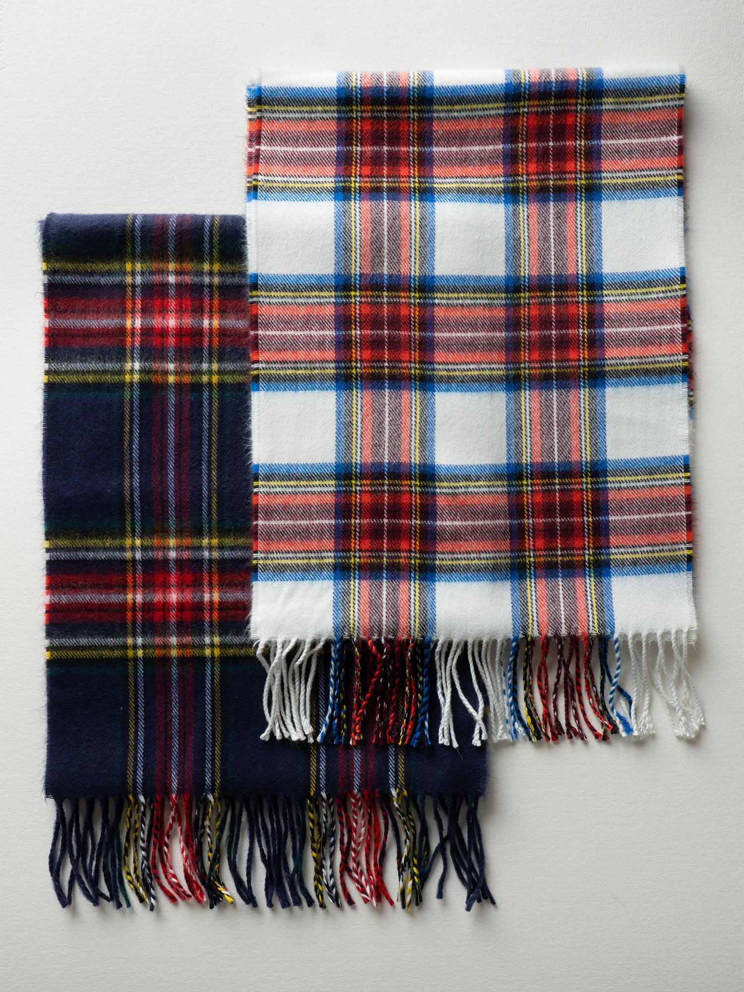 Wide Tartan Red And White Fringe Scarf - Image 3