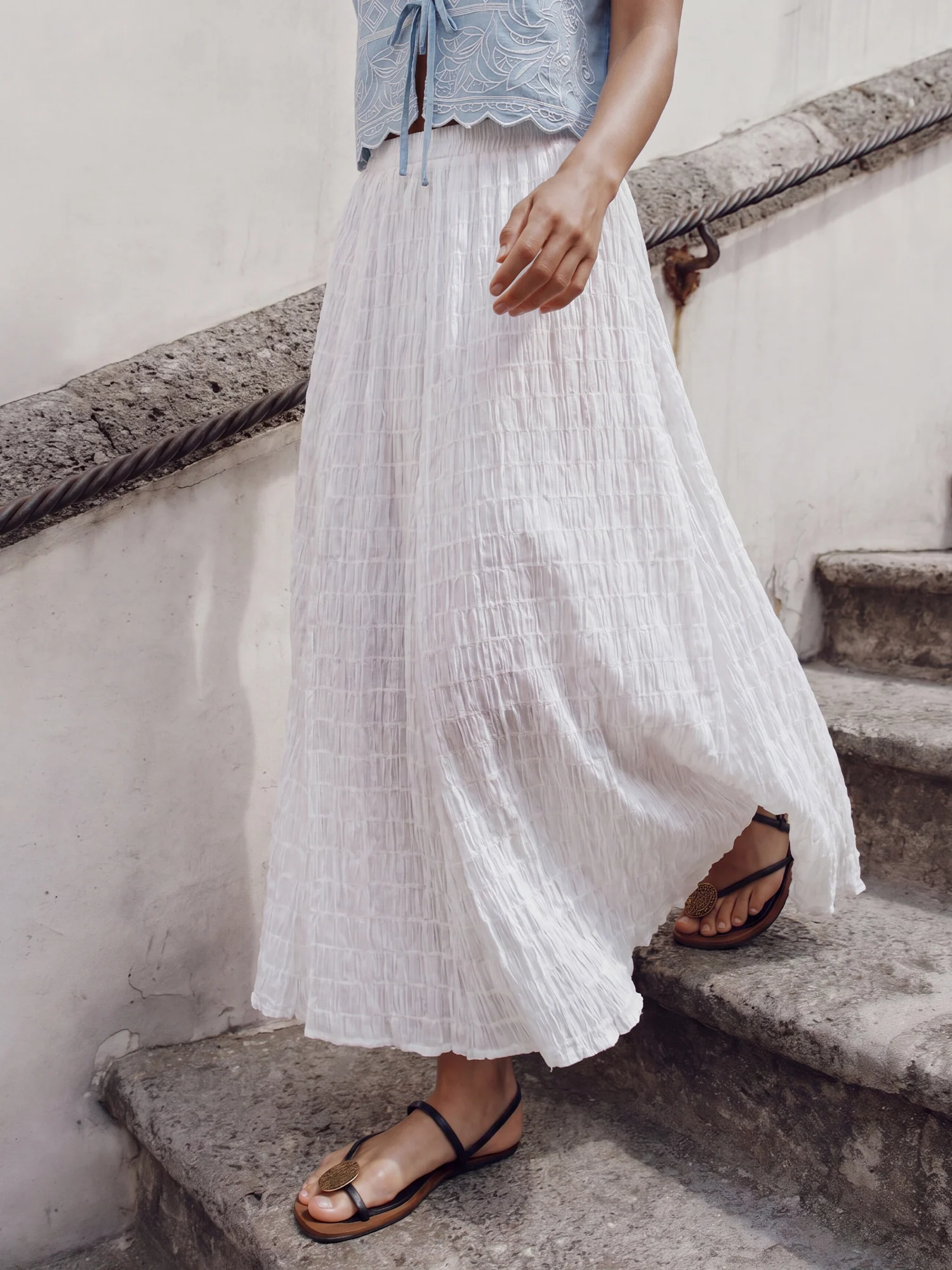 Texture Maxi Flowy Skirt - Image 2