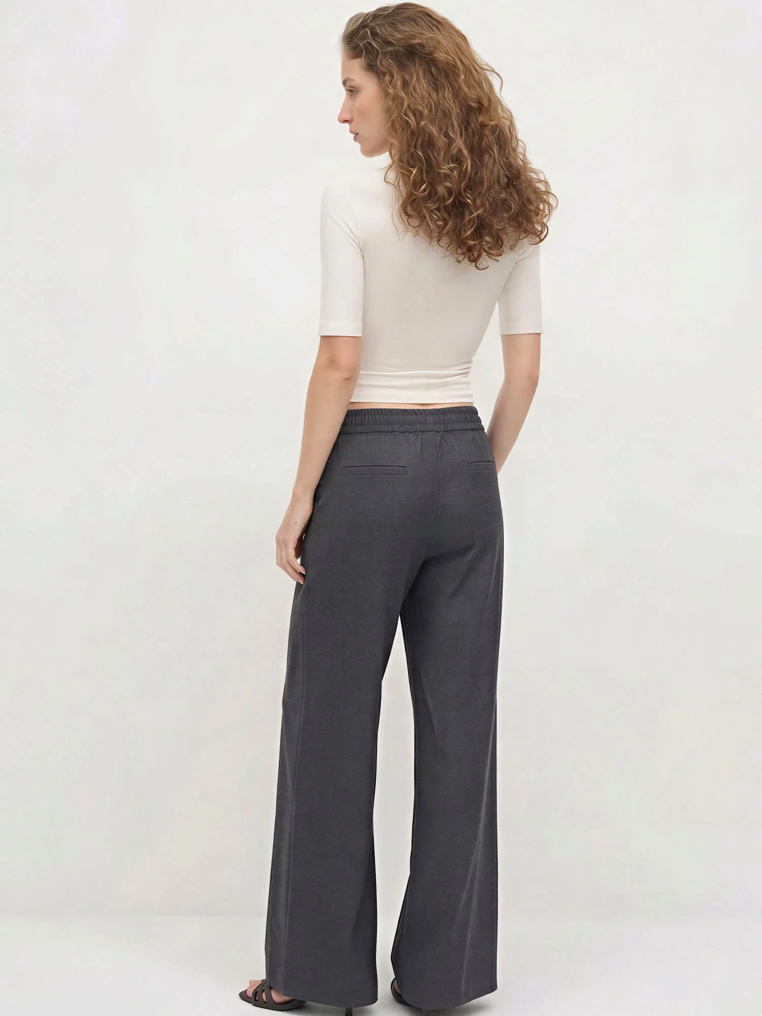 Tie Waist Pull On Suting Pants - Image 7