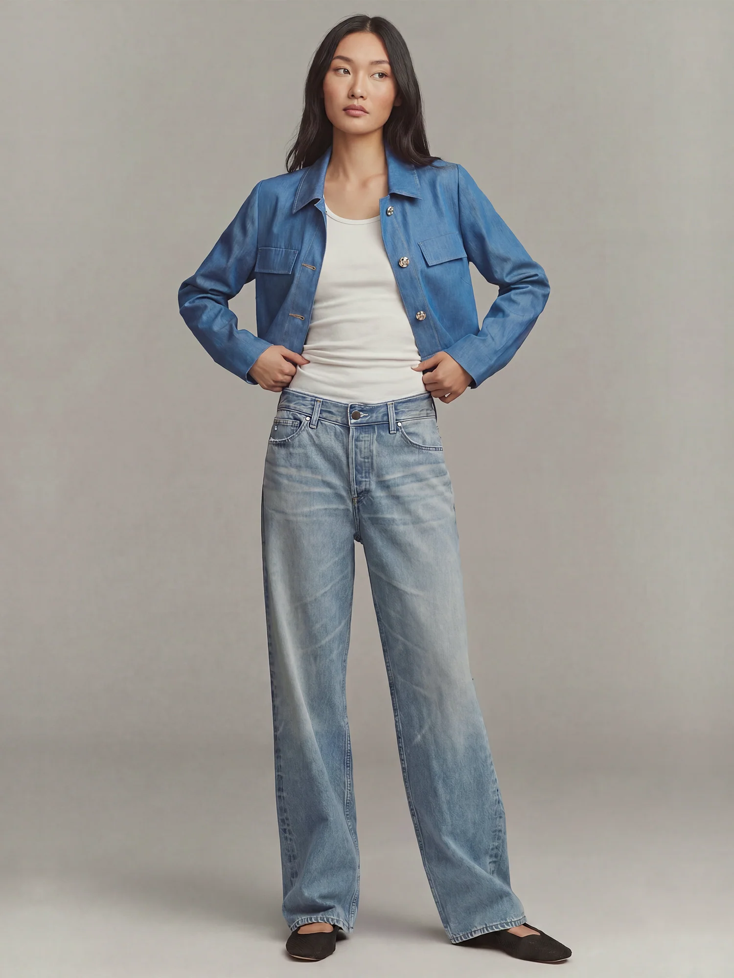 Utility Cropped Stretch Light Weight Jacket - Image 2