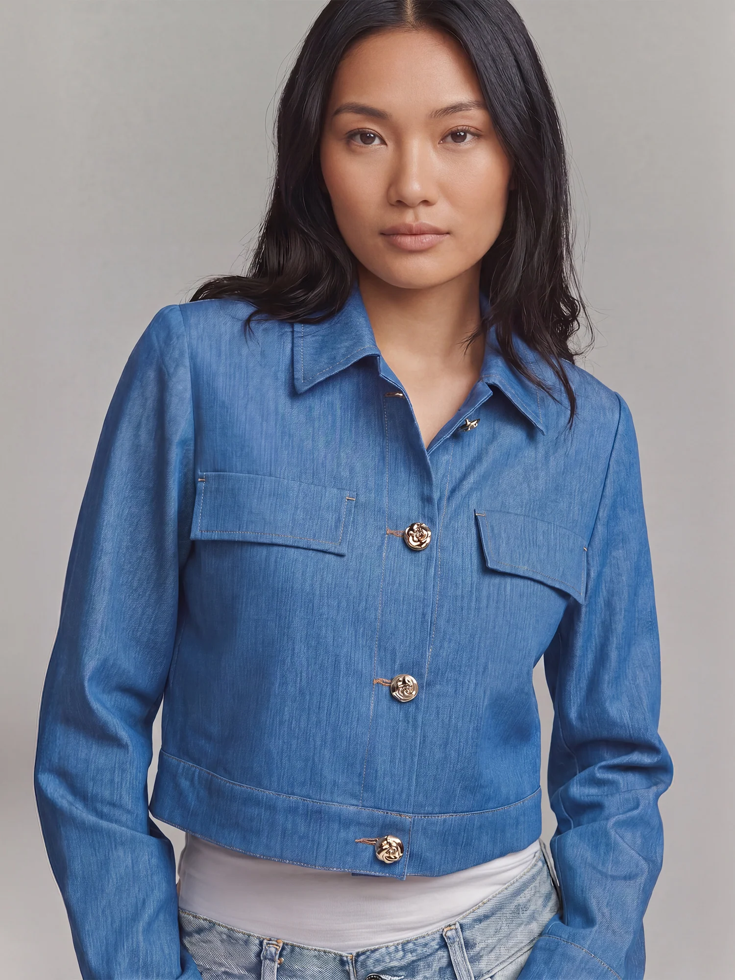 Utility Cropped Stretch Light Weight Jacket - Image 3